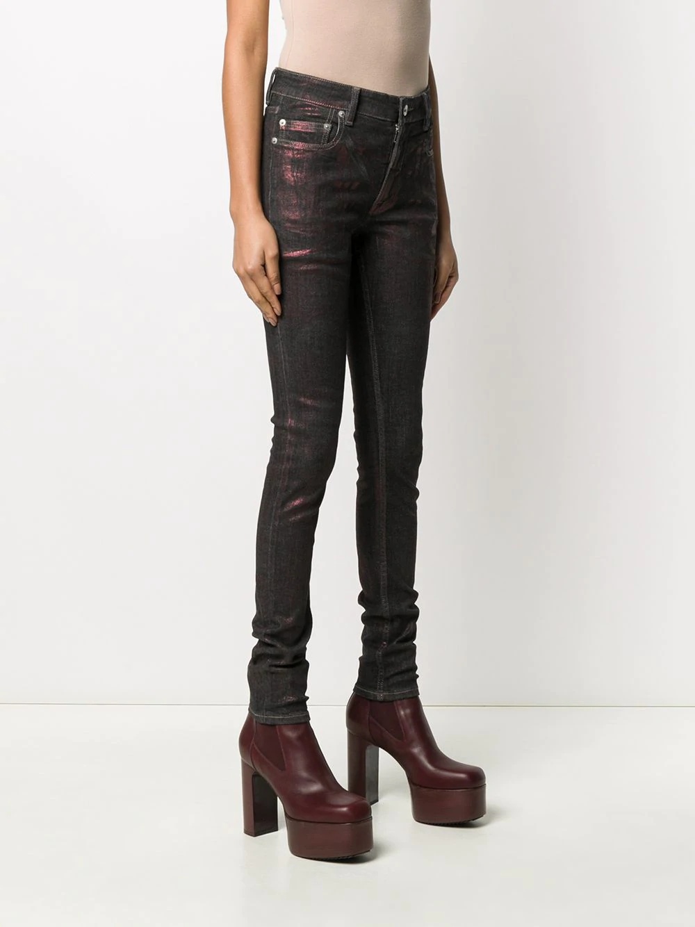 metallic skinny fit jeans - 3