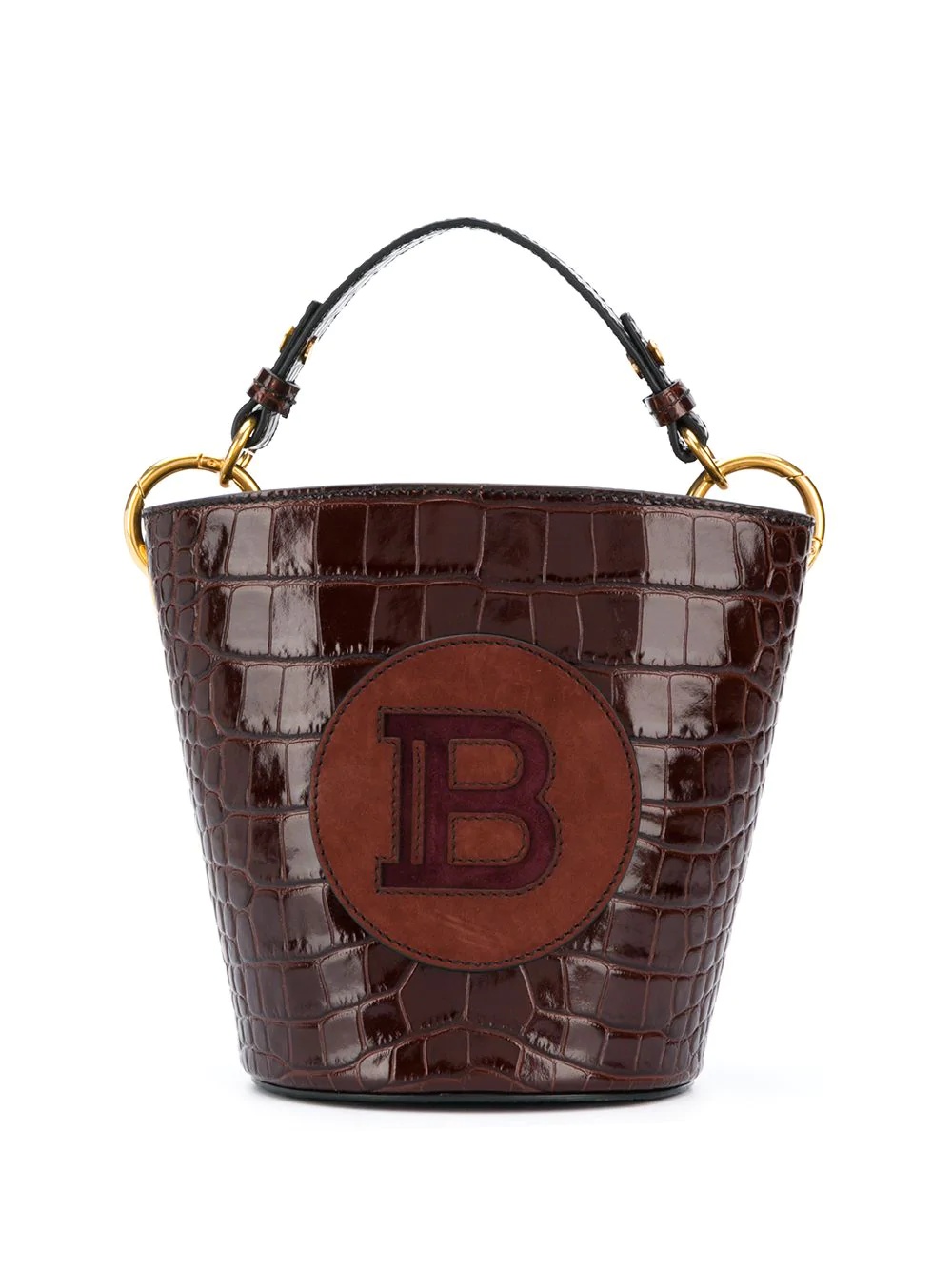 logo-patch saddler bucket bag - 1