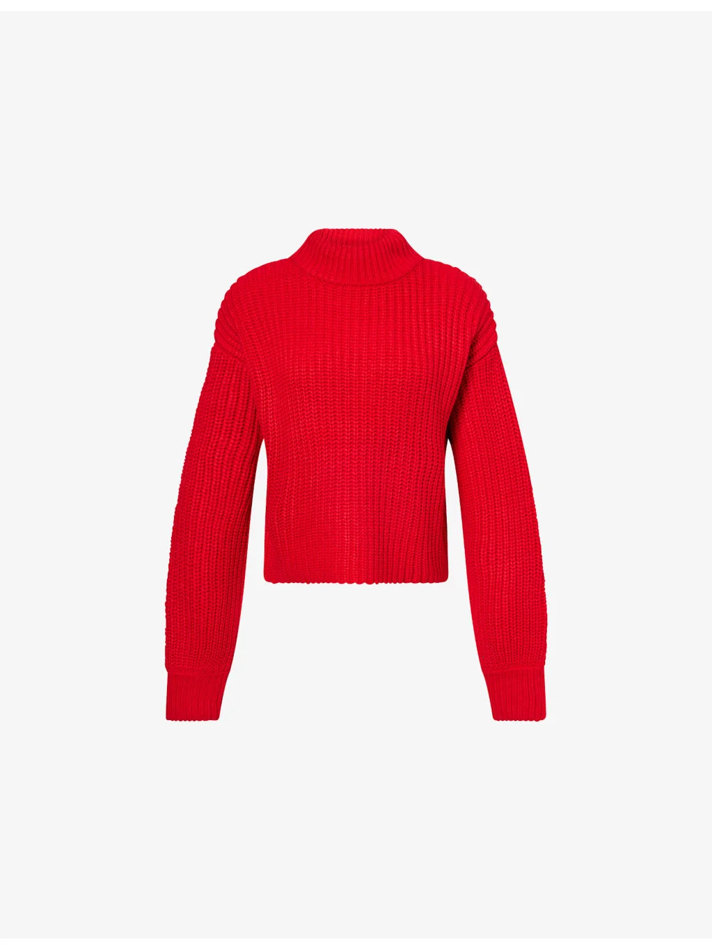 Chunky Mock-Neck Knitted Jumper - 1