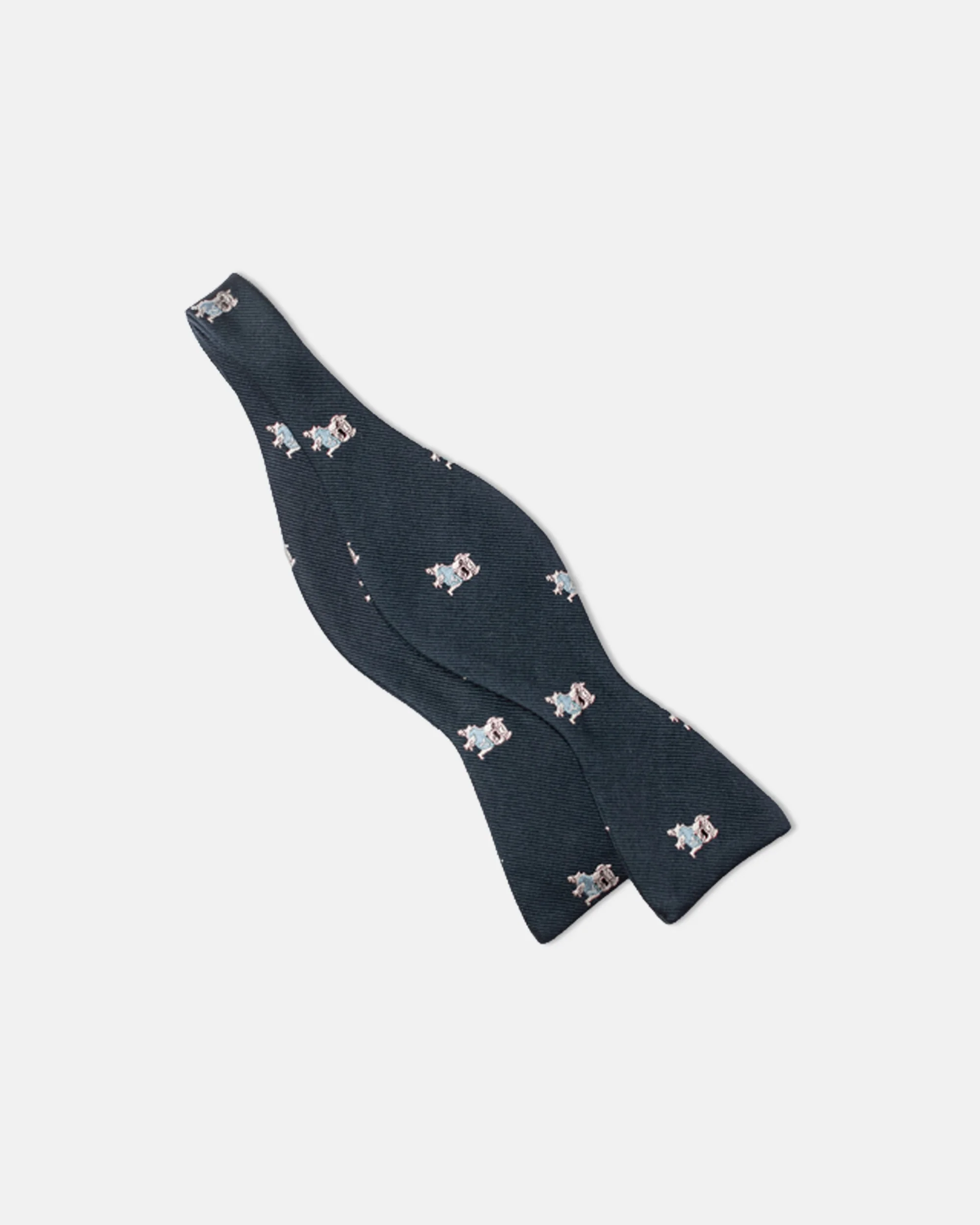 MADE-IN-ENGLAND NAVY YALE BULLDOG CLUB BOW TIE - 1