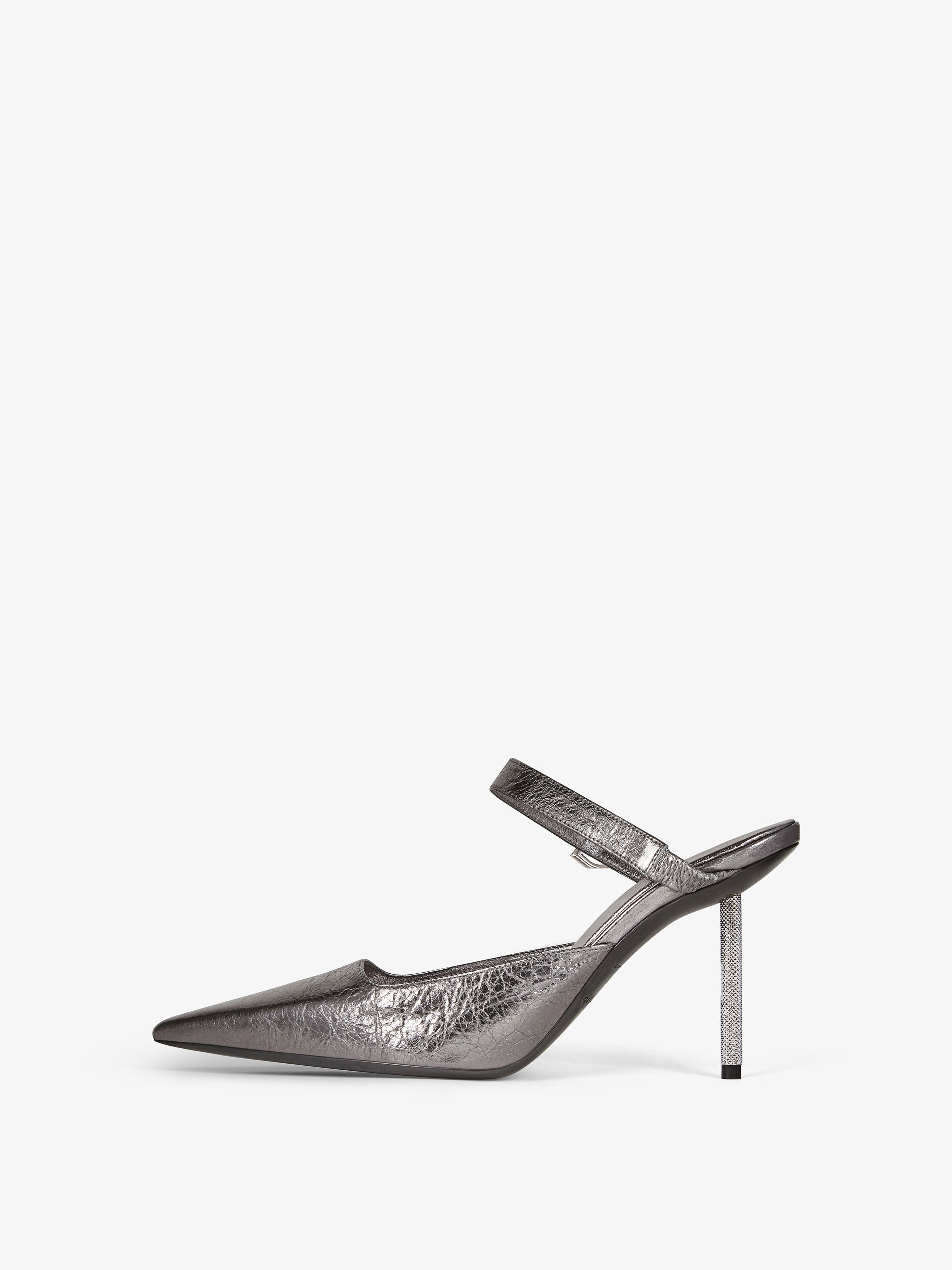 VOYOU SLINGBACKS IN LAMINATED LEATHER - 4