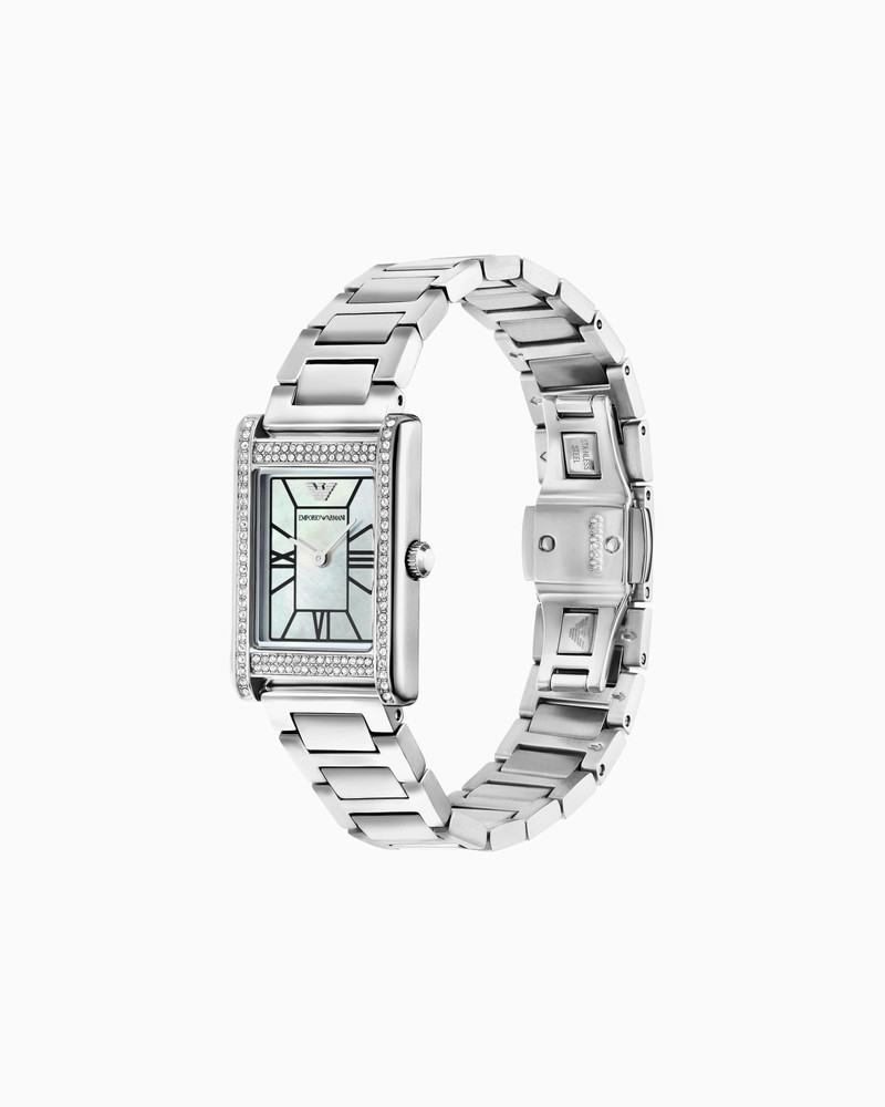 EMPORIO ARMANI TWO-HAND STAINLESS STEEL WATCH outlook