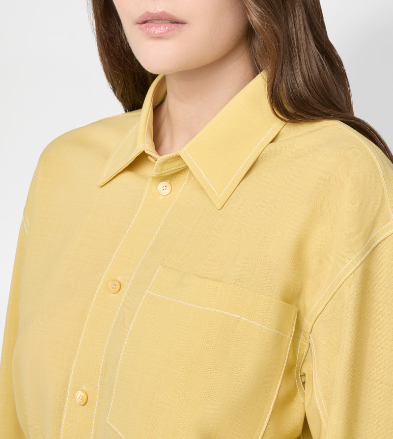 CROPPED SHIRT IN WOOL - YELLOW 4