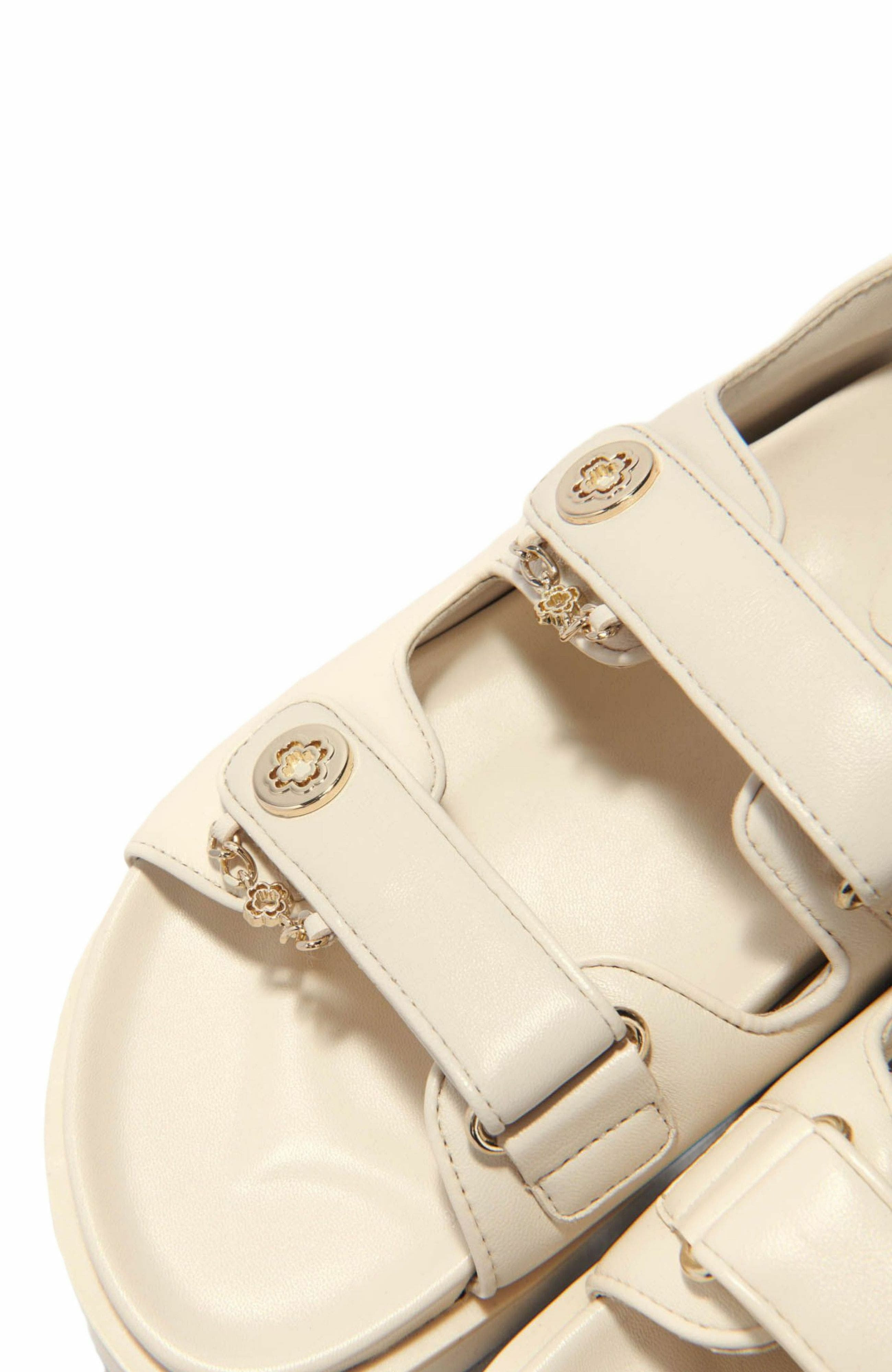 maje Flat leather sandals in Ecru at Nordstrom - 5