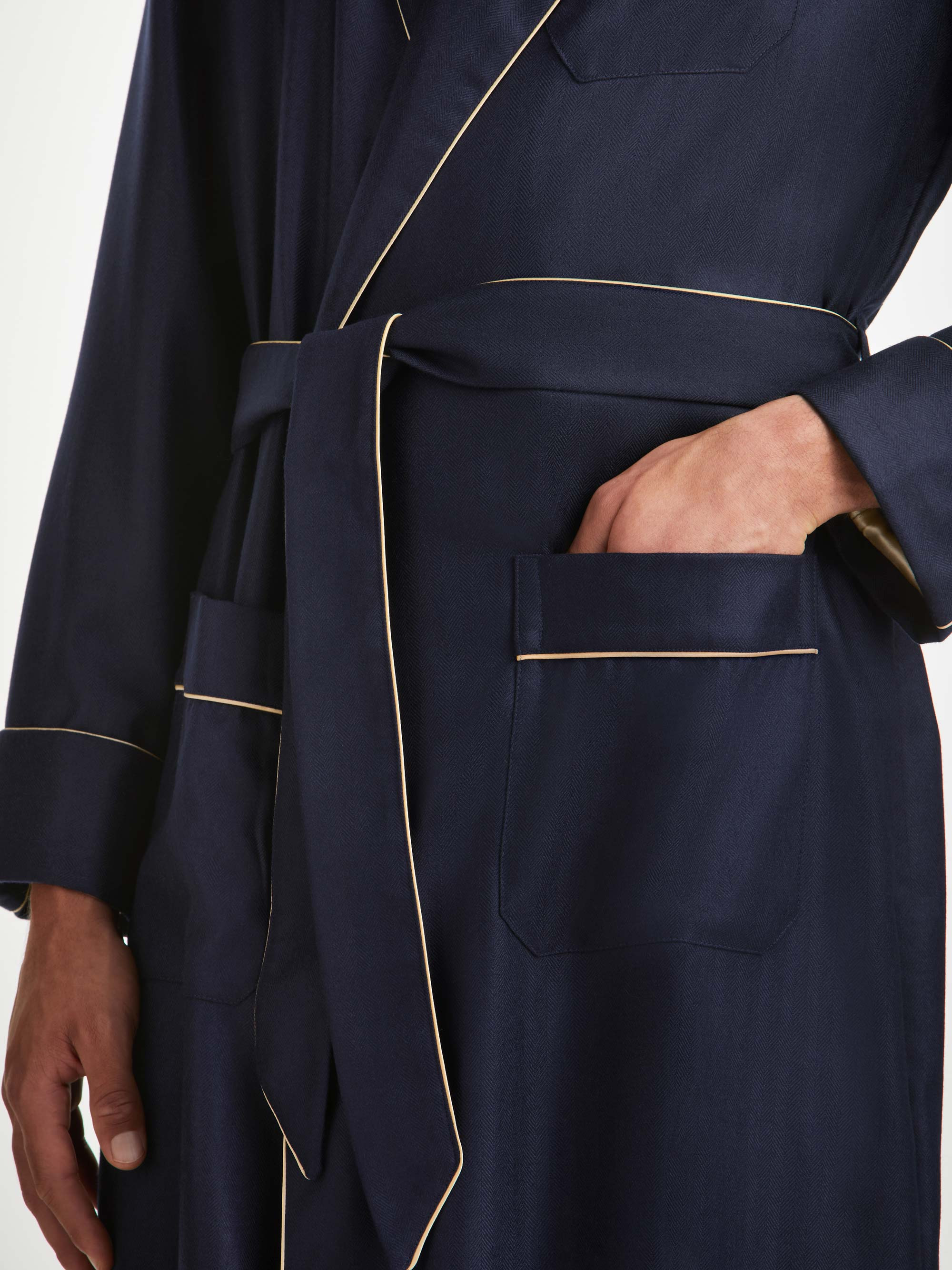 Men's Dressing Gown Duke Cashmere Navy - 5