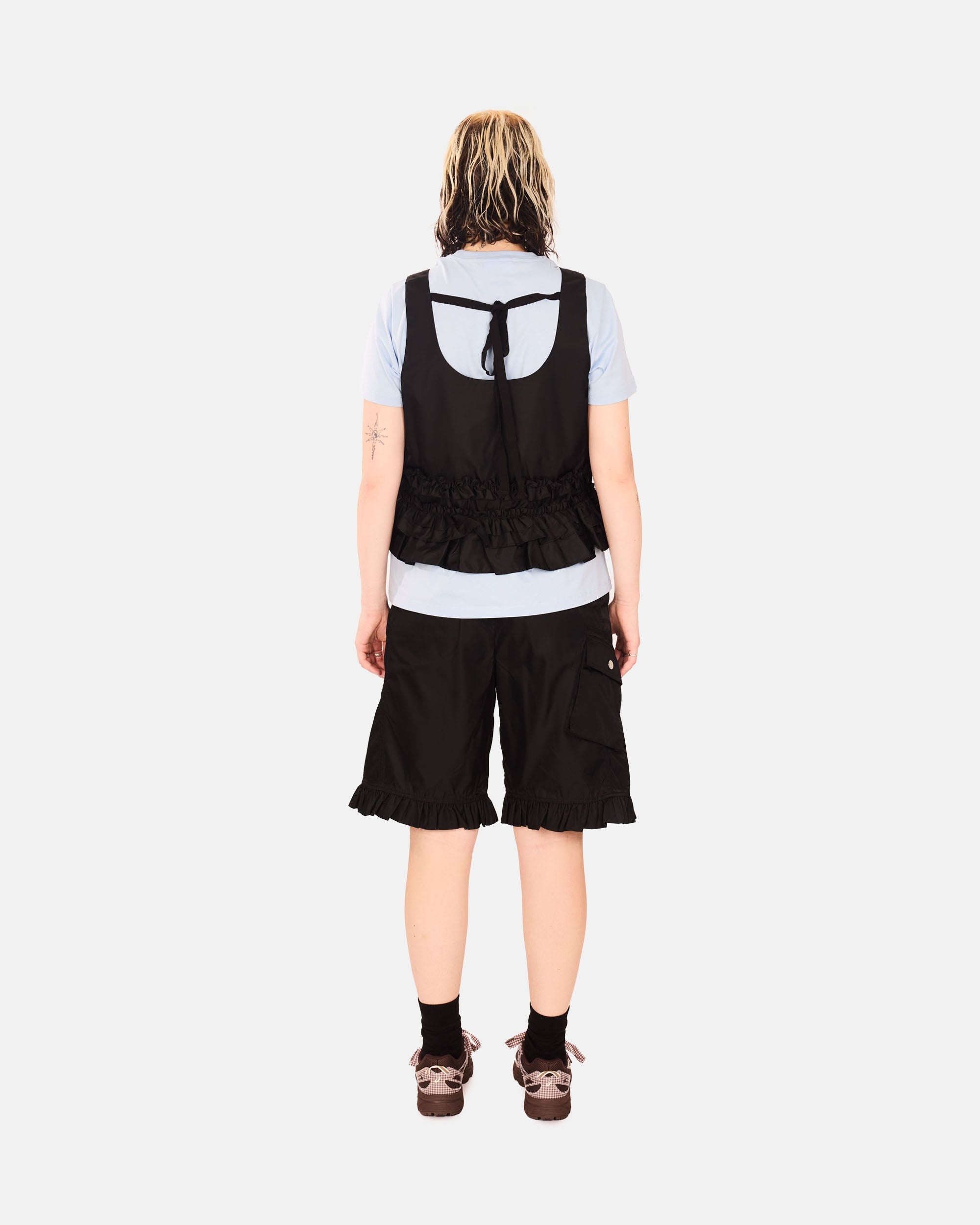 Duchesse Nylon Open Back Frill Top - 5