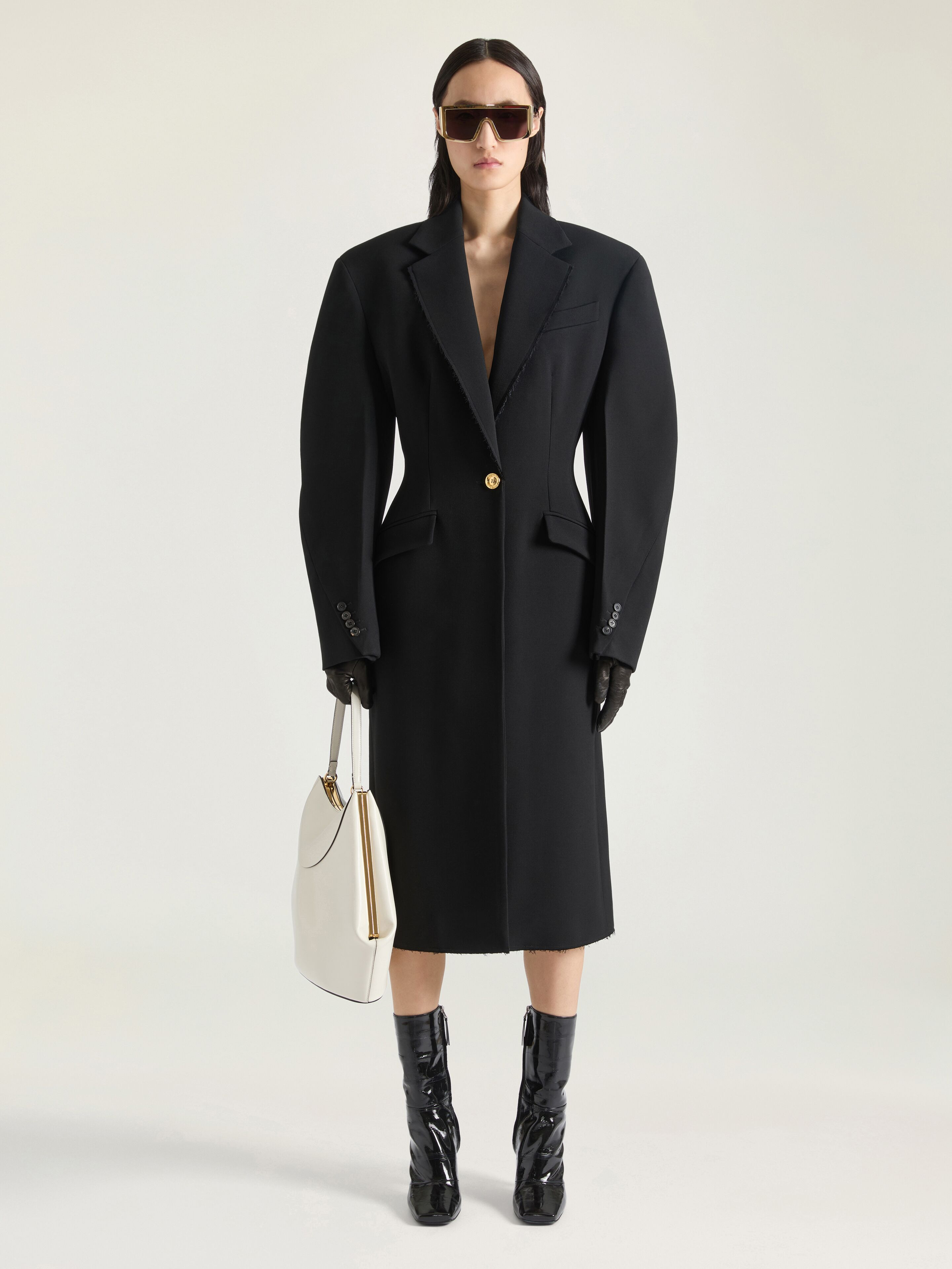 COCOON FITTED COAT IN WOOL - 2