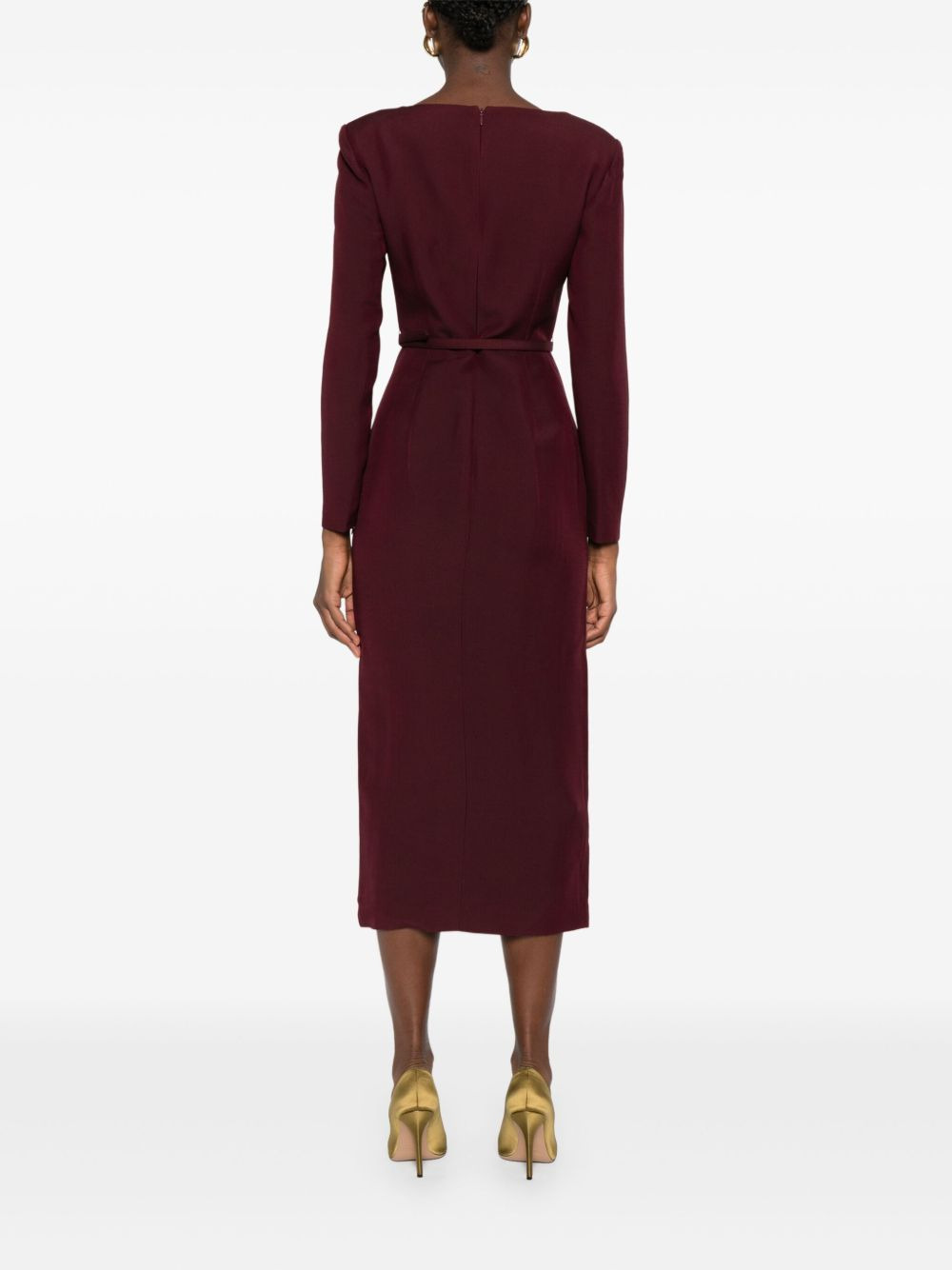 square-neck belted dress - 4
