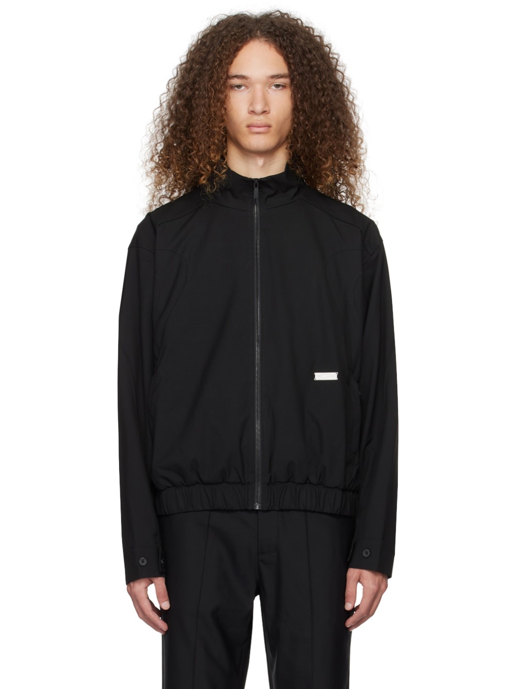 Black Streamline Track Jacket - 1