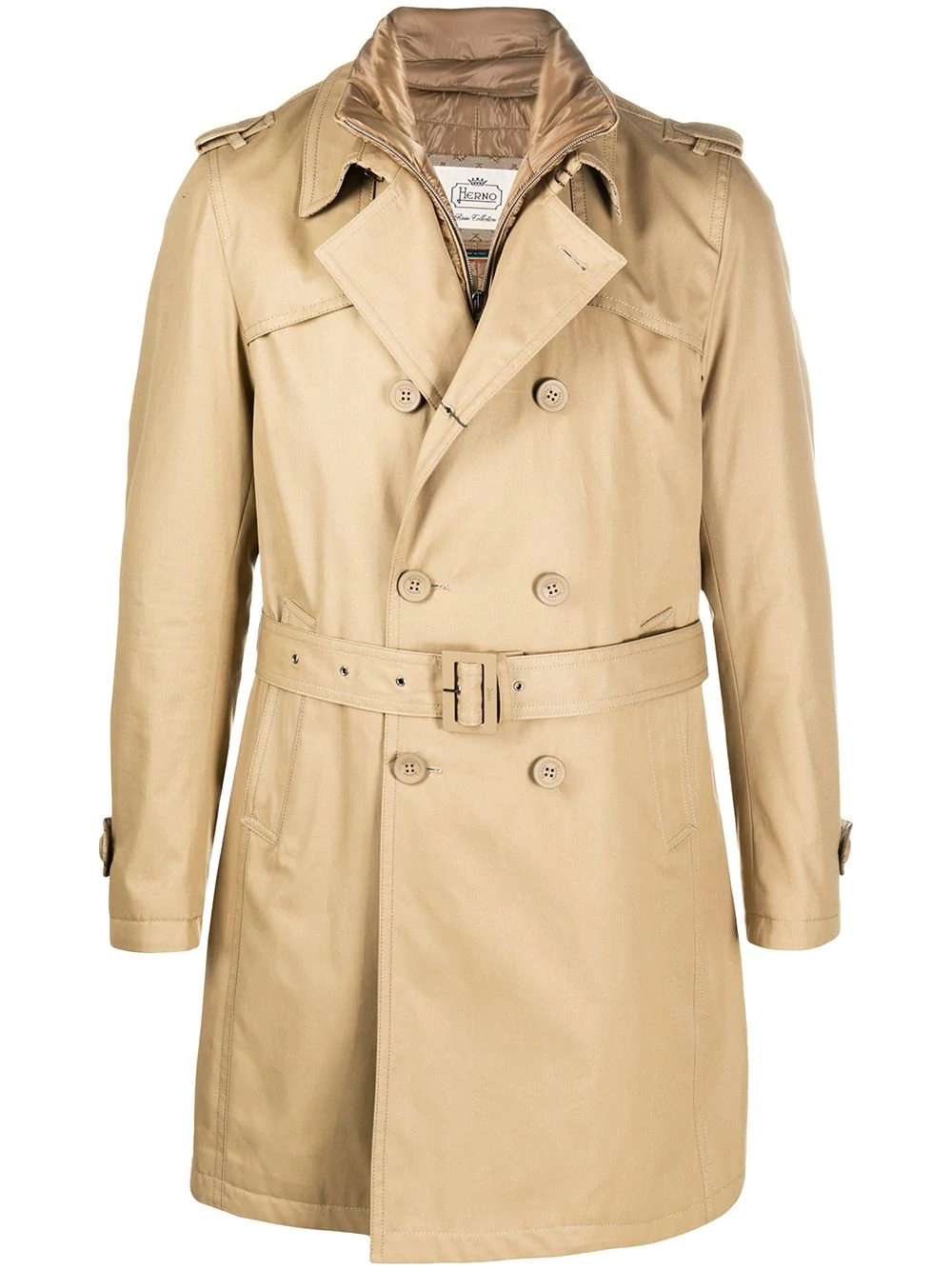 cotton double-breasted trench coat - 1