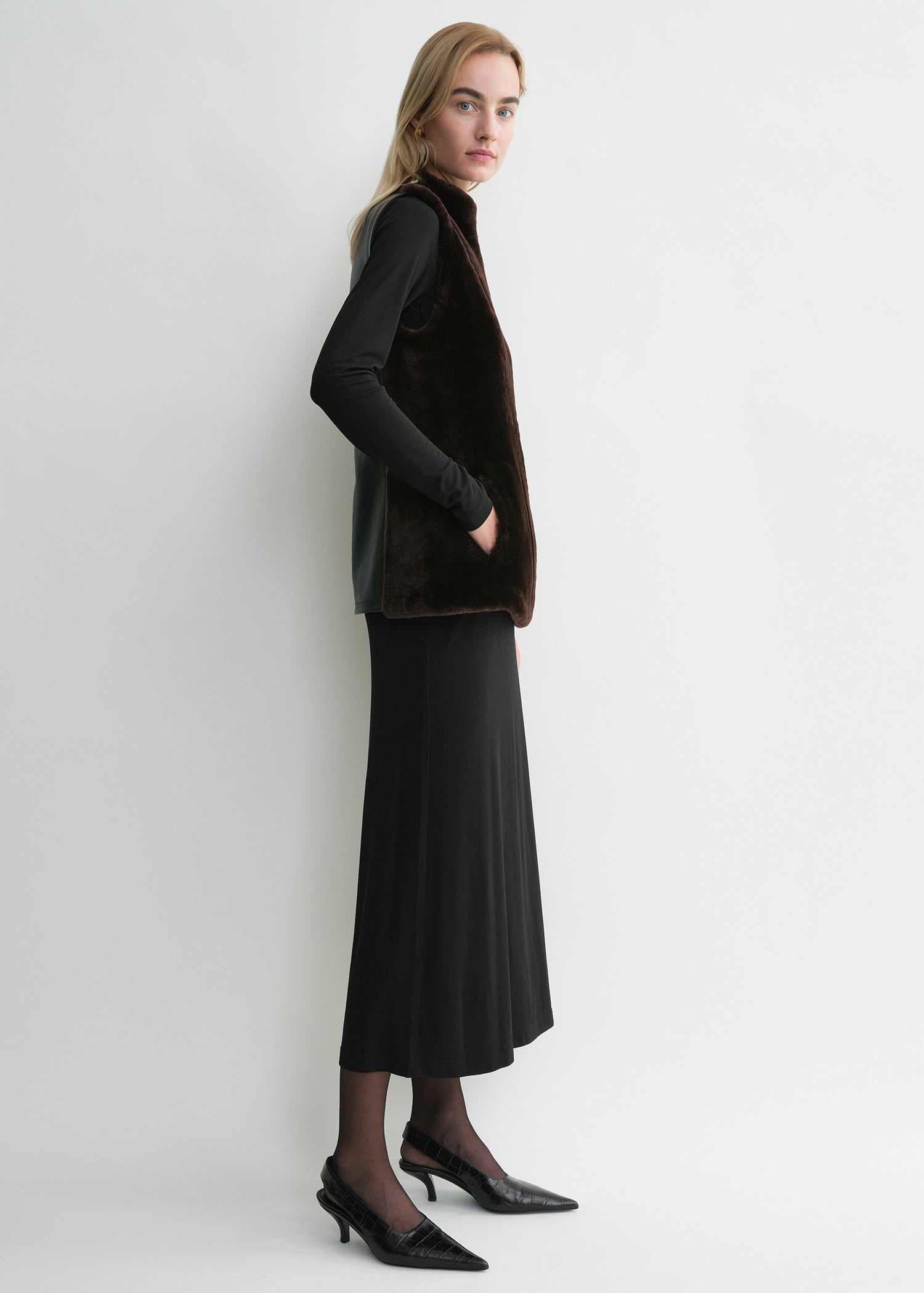 Shearling-front top espresso - 3