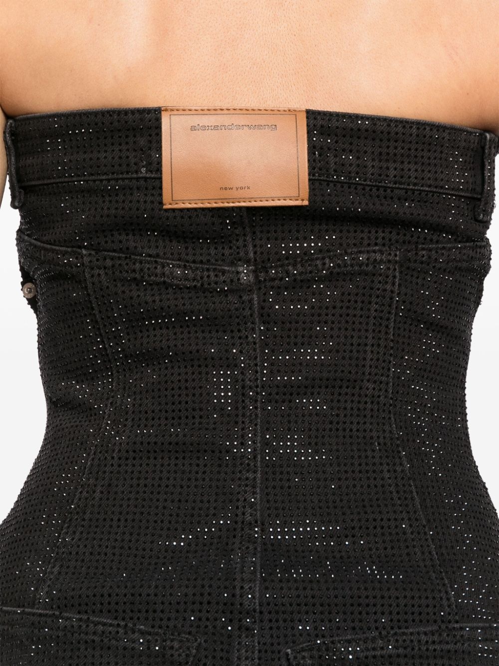 crystal embellishment denim dress - 5