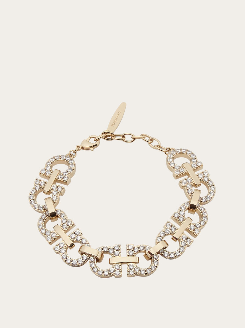 Crystal embellished Gancini bracelet 1