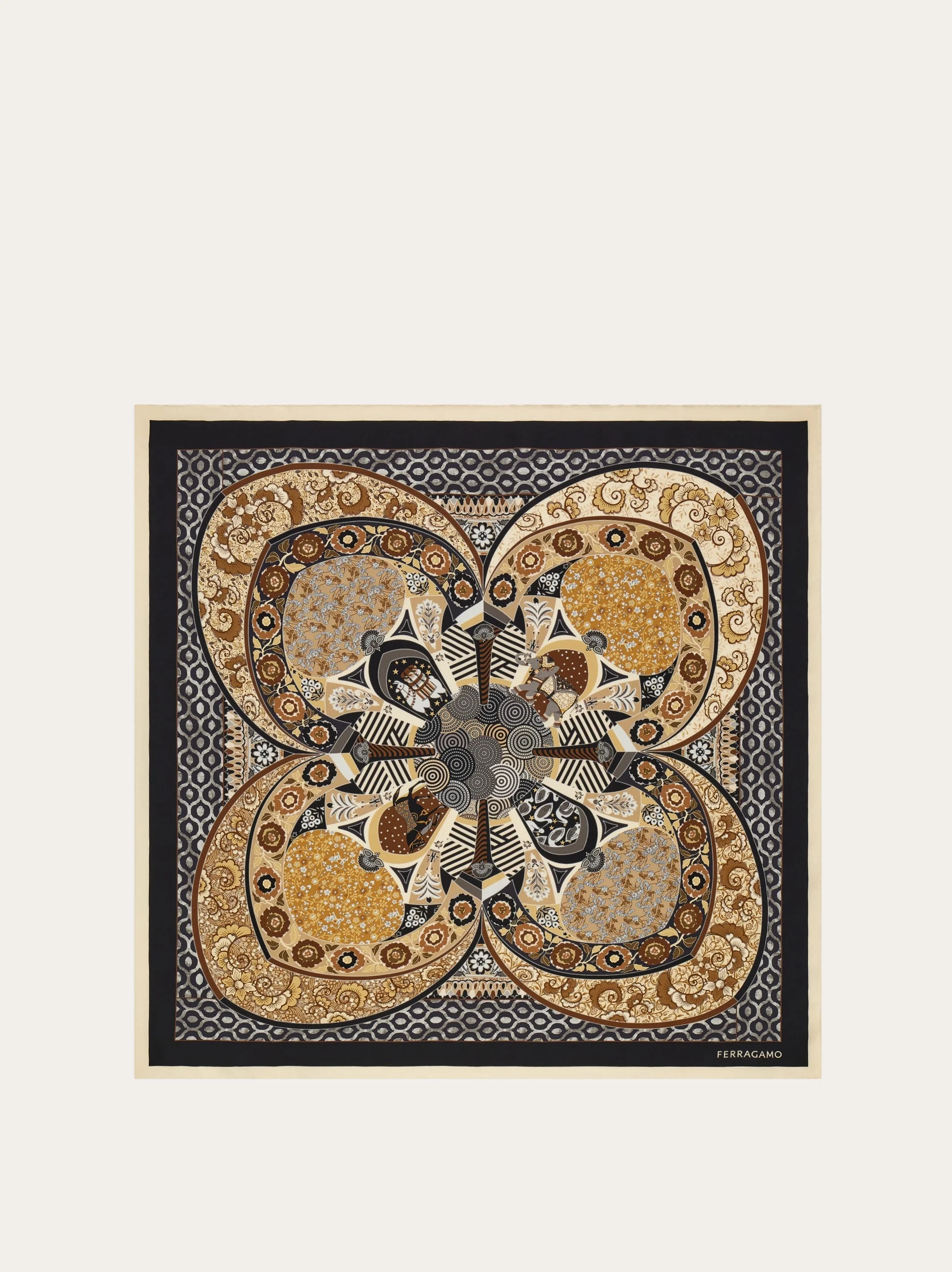 Monile print silk scarf - 1