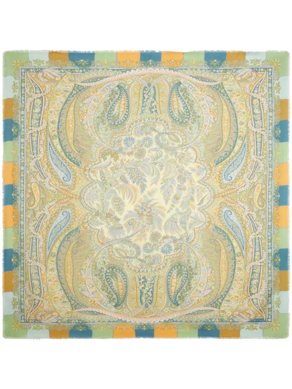 paisley-print frayed-edge scarf - 1