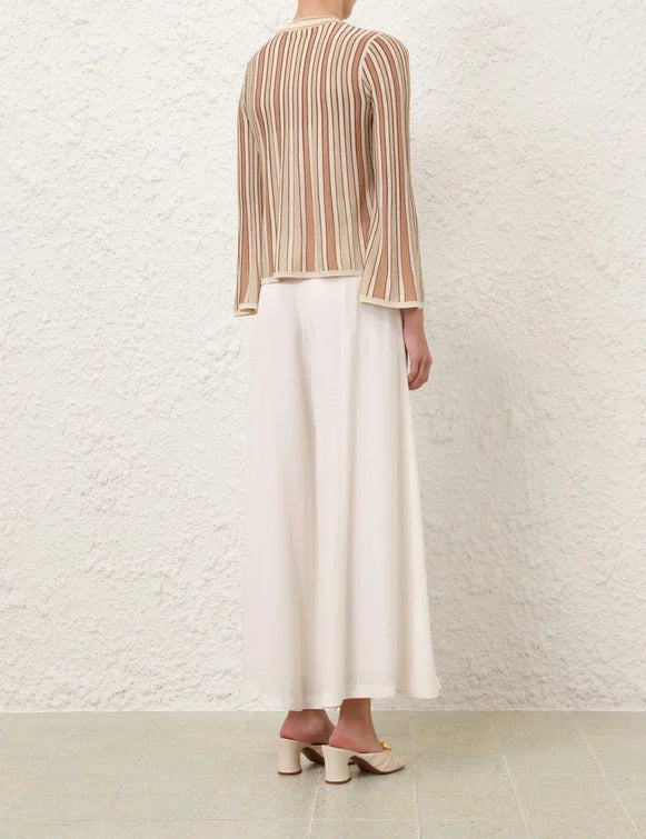Crush Metallic Stripe Cardigan - 3