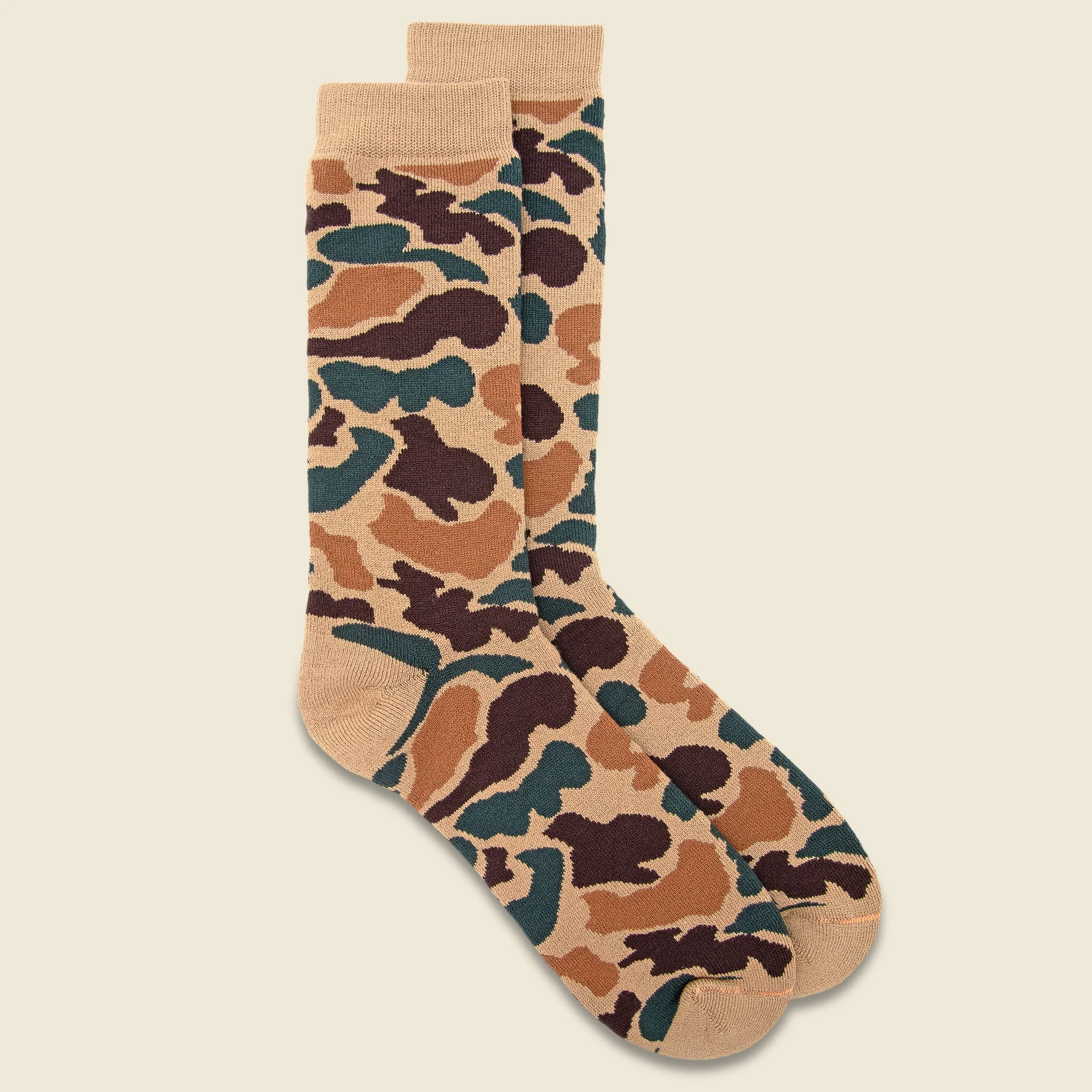Pile Camo Crew Sock - Khaki - 1