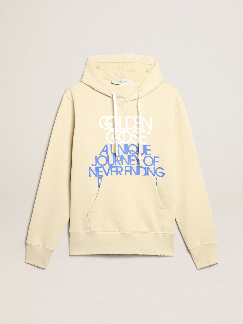 Marzipan-colored sweatshirt with lettering on the front 1