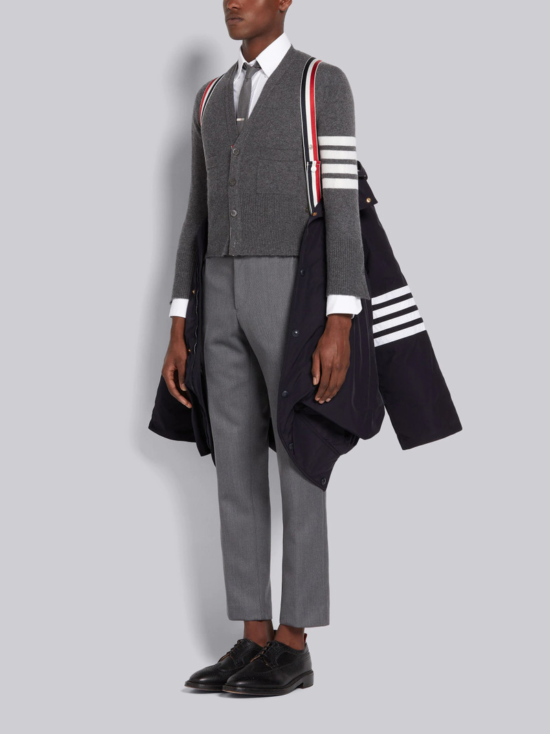 Navy Poly Twill Downfill Hooded Football 4-Bar Parka 4