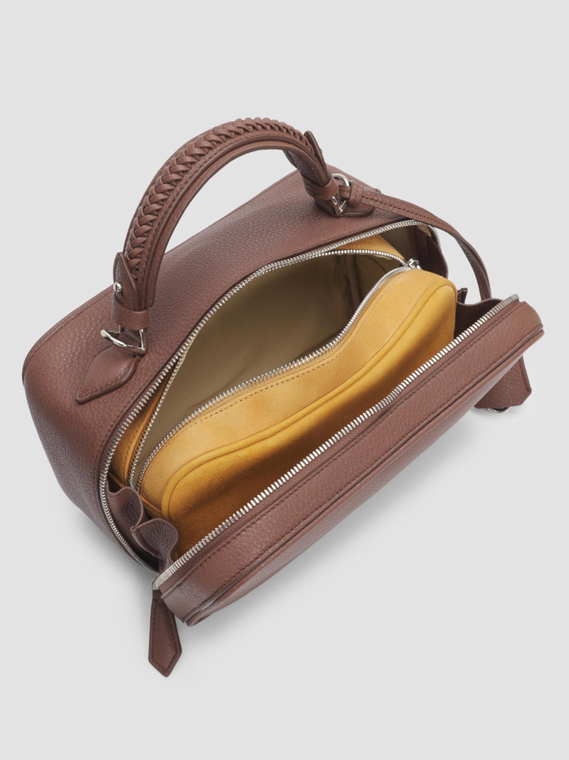 Women's Fall 3 Tack Trunk Leather Top Handle Bag - Cocoa 4