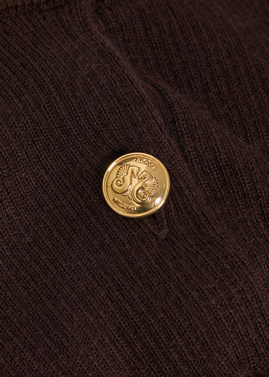 Blaze Milano Rolande Ribbed Cashmere and Silk-blend top - 5