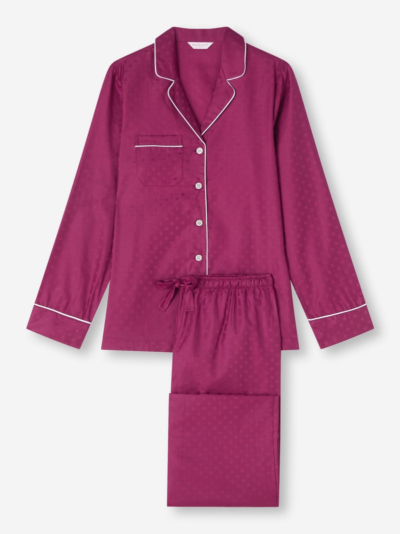 Women's Pyjamas Kate 7 Cotton Jacquard Berry - 1