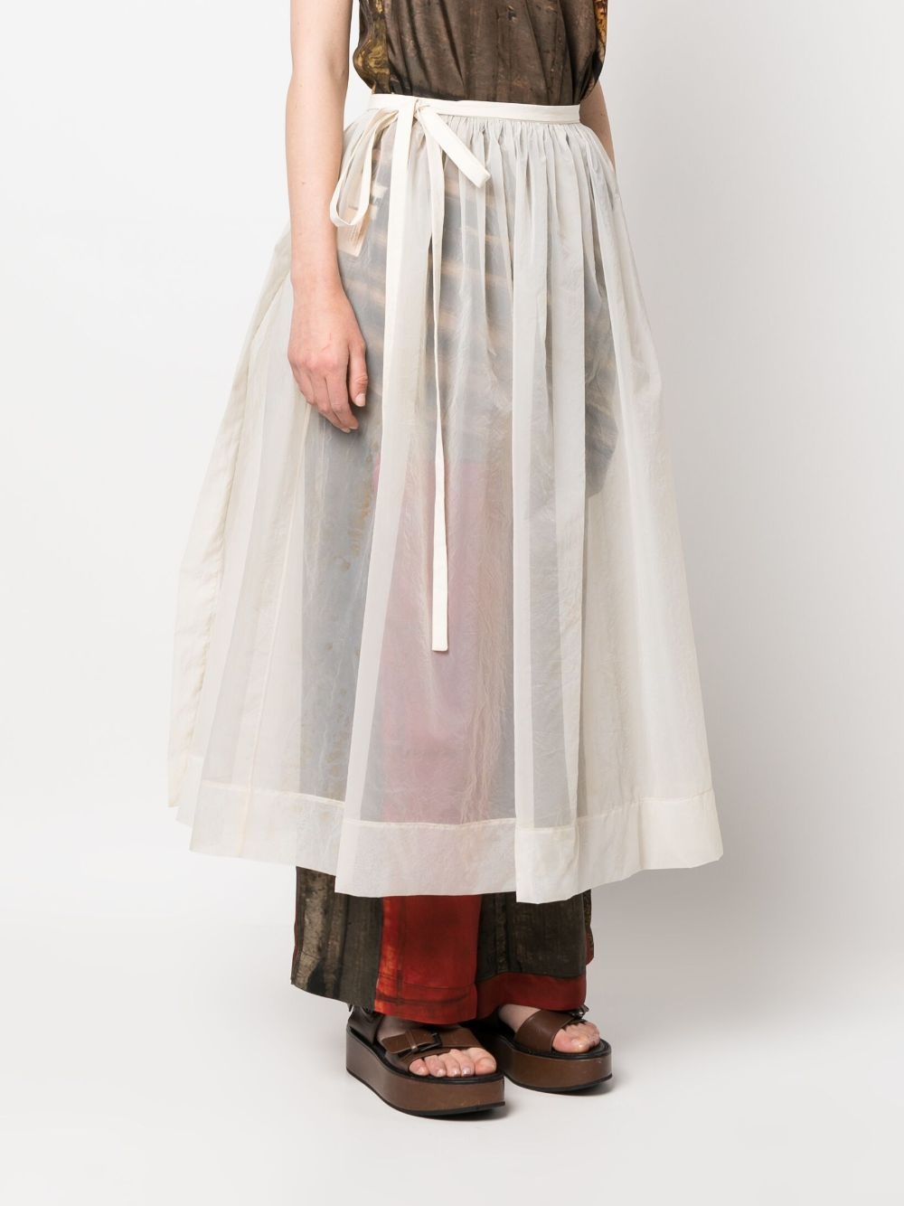 semi-sheer full midi skirt - 3