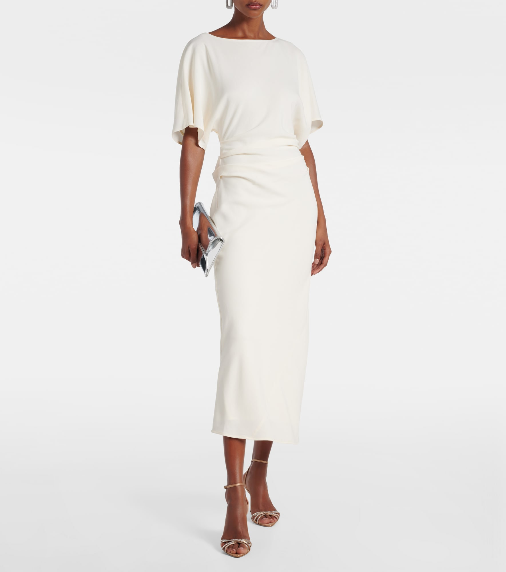 knee length dresses for ladies STAUD AMELIE LINEN DRESS DARK OAK