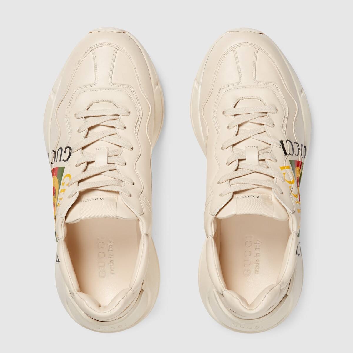 Men's Rhyton Gucci logo leather sneaker - 3