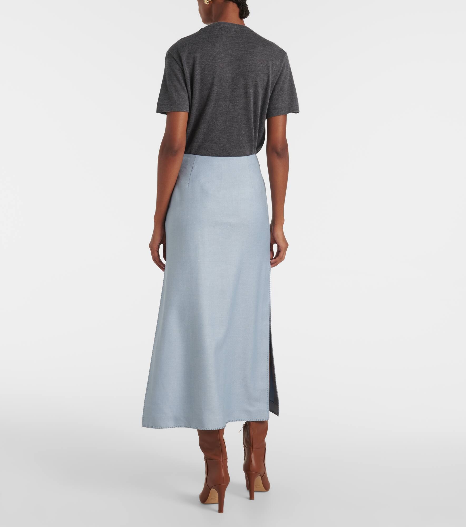 Defina silk and wool midi skirt - 3