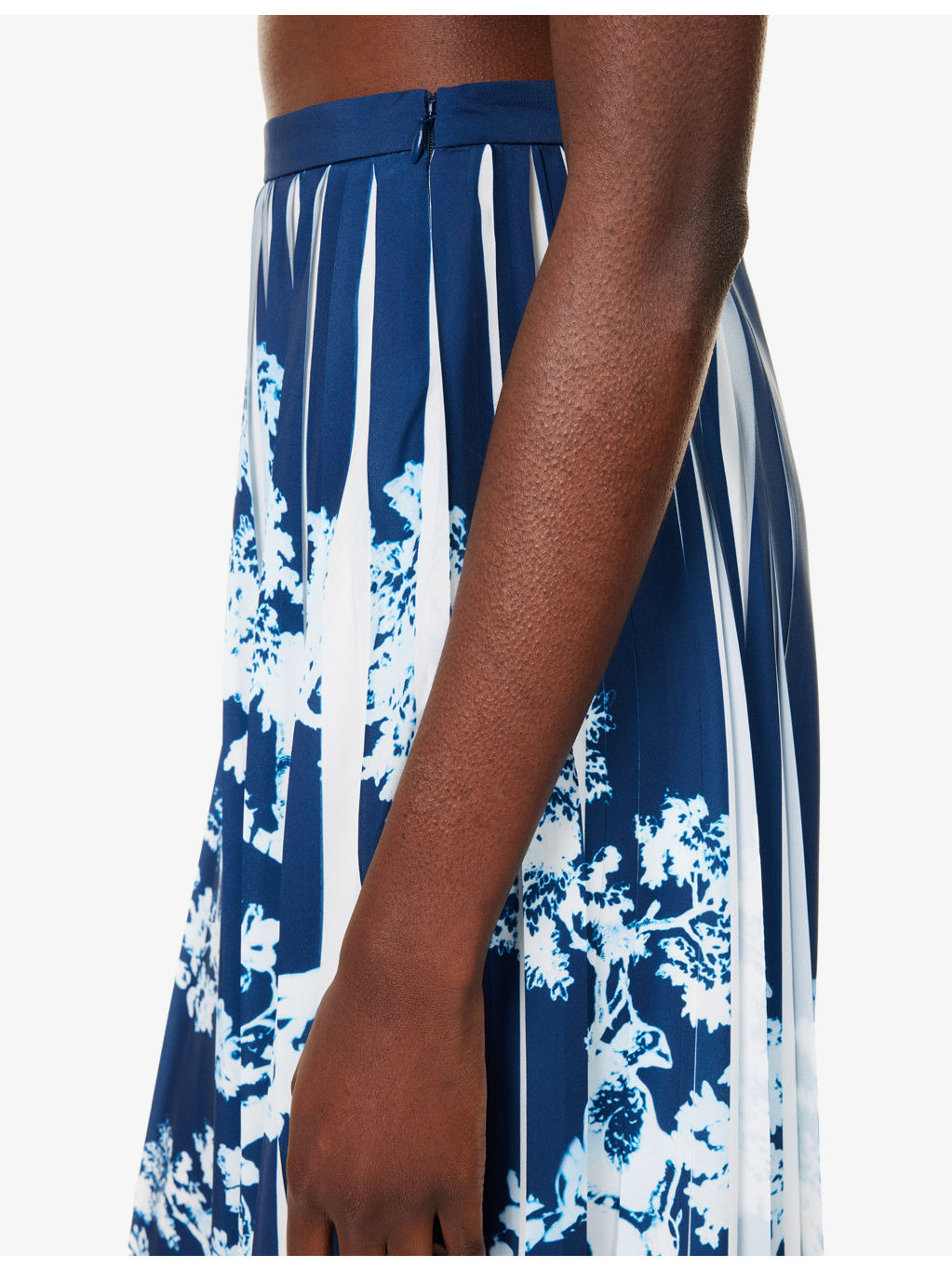 Pleated Printed Woven Midi Skirt - 5