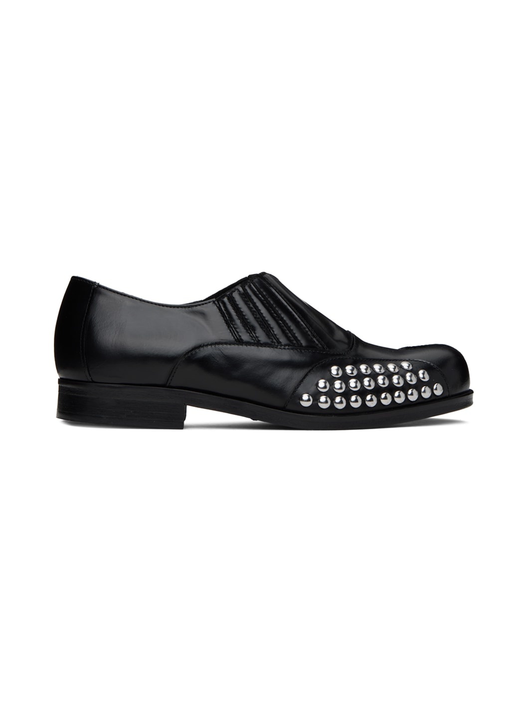 Black Studded Loafers - 1