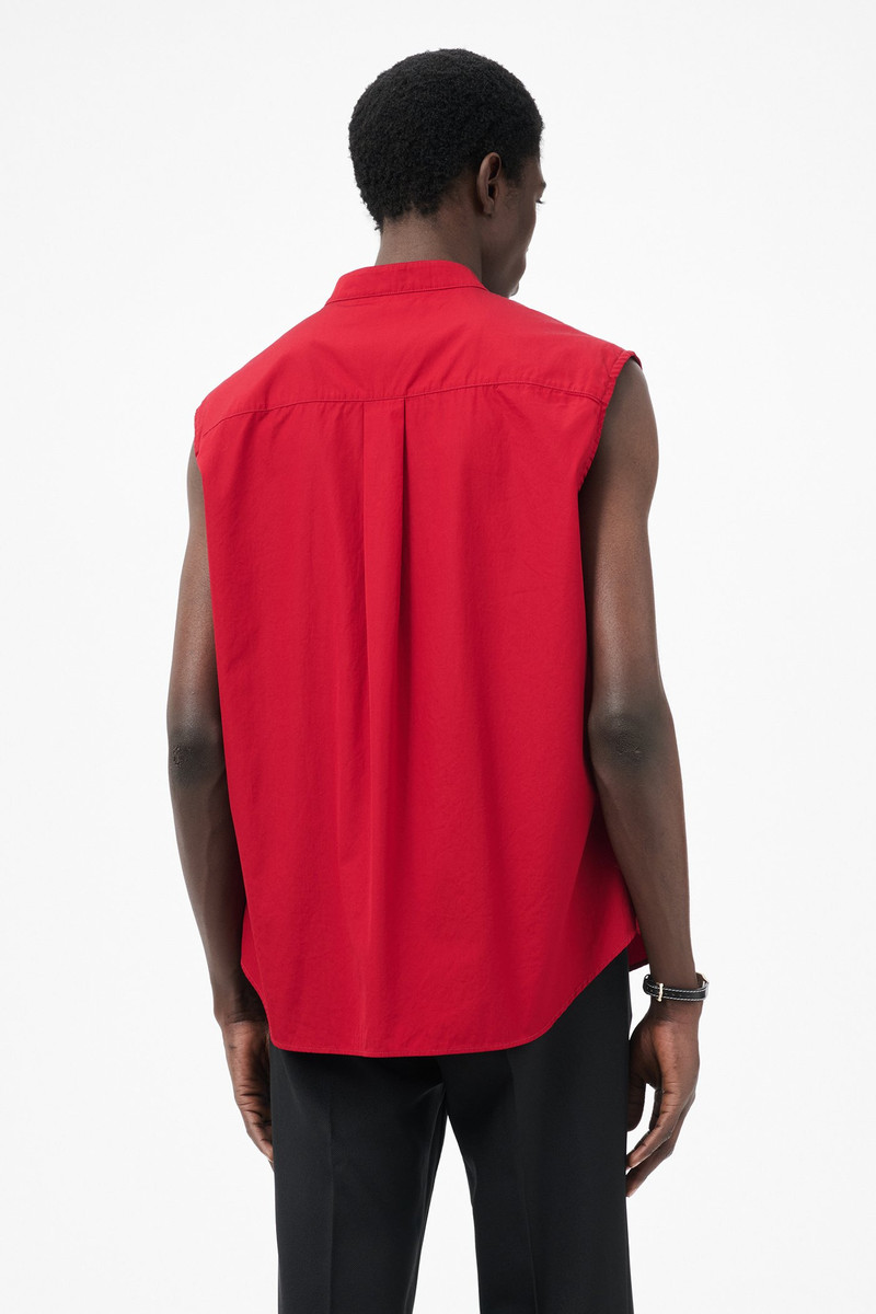 Wing Shirt Sleeveless Lipstick Red Super Poplin 5