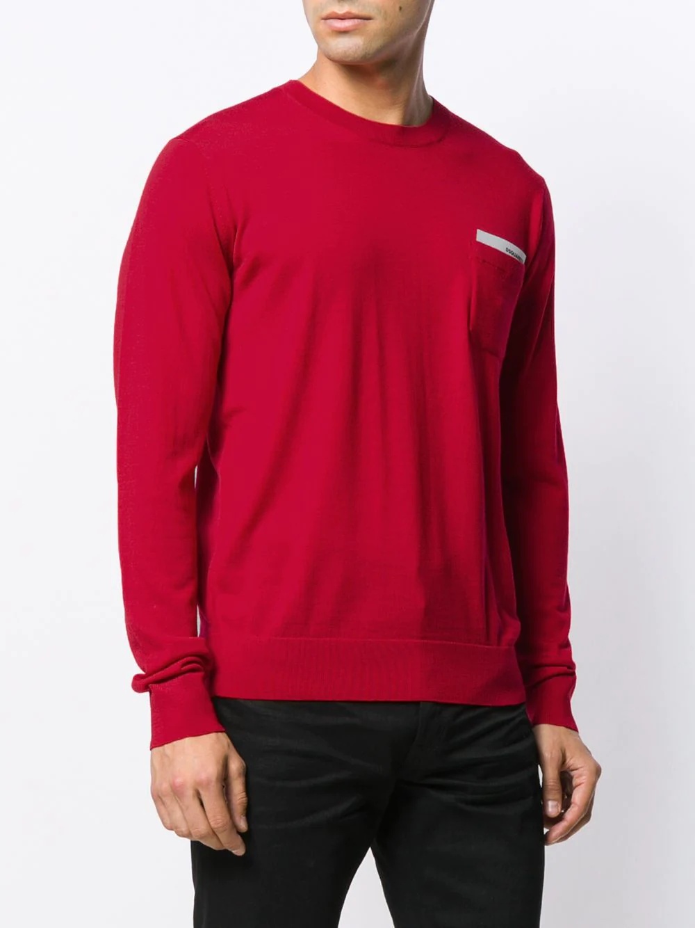 logo pocket chest card jumper - 3