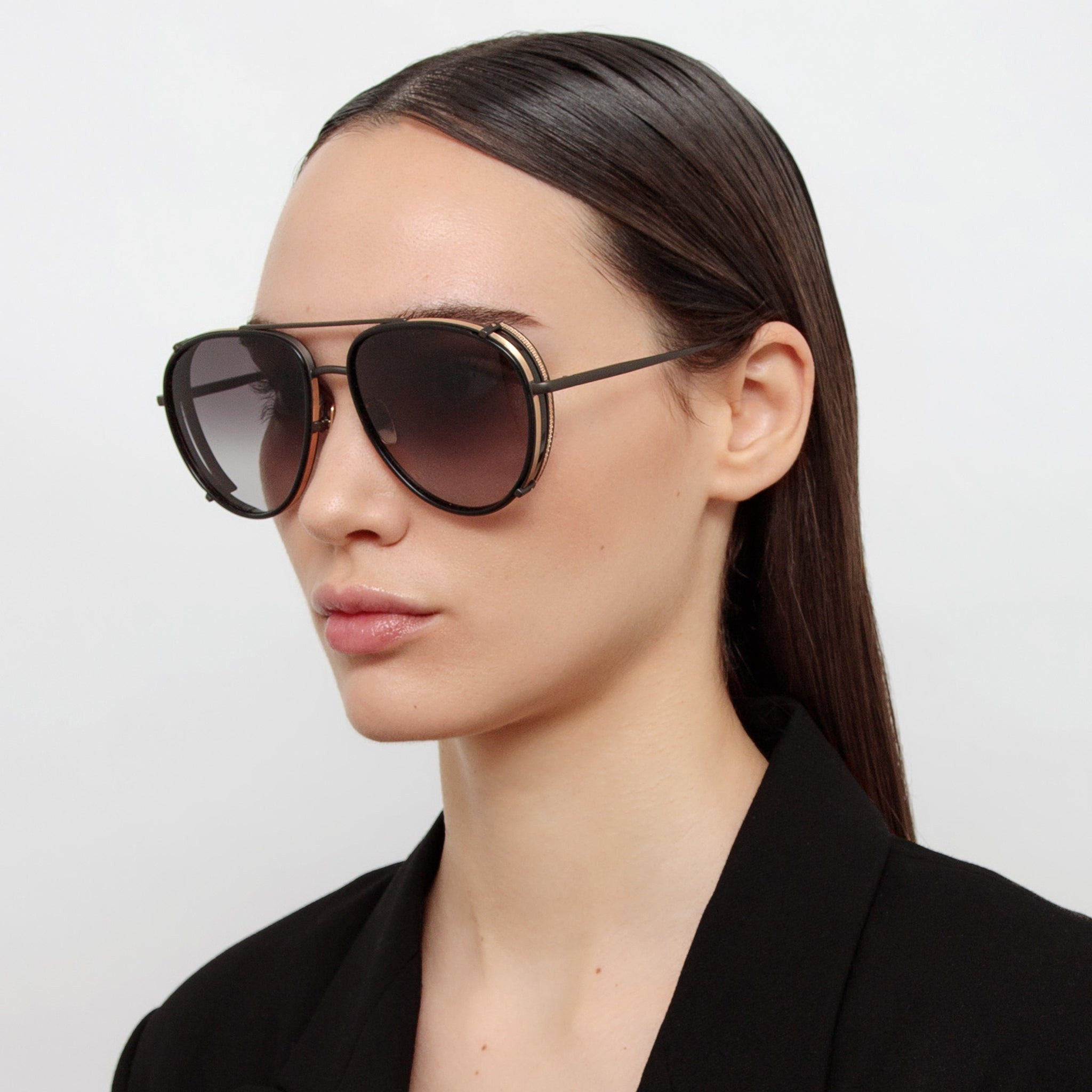 DIMITRI AVIATOR SUNGLASSES IN MATT NICKEL - 3