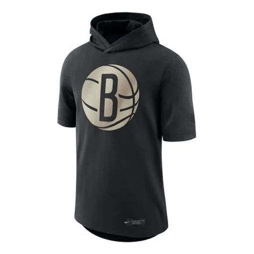 Nike Brooklyn Nets Courtside NBA hooded Short Sleeve Black CJ5900-010 - 1