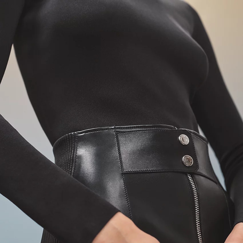 Leather zip miniskirt - 4