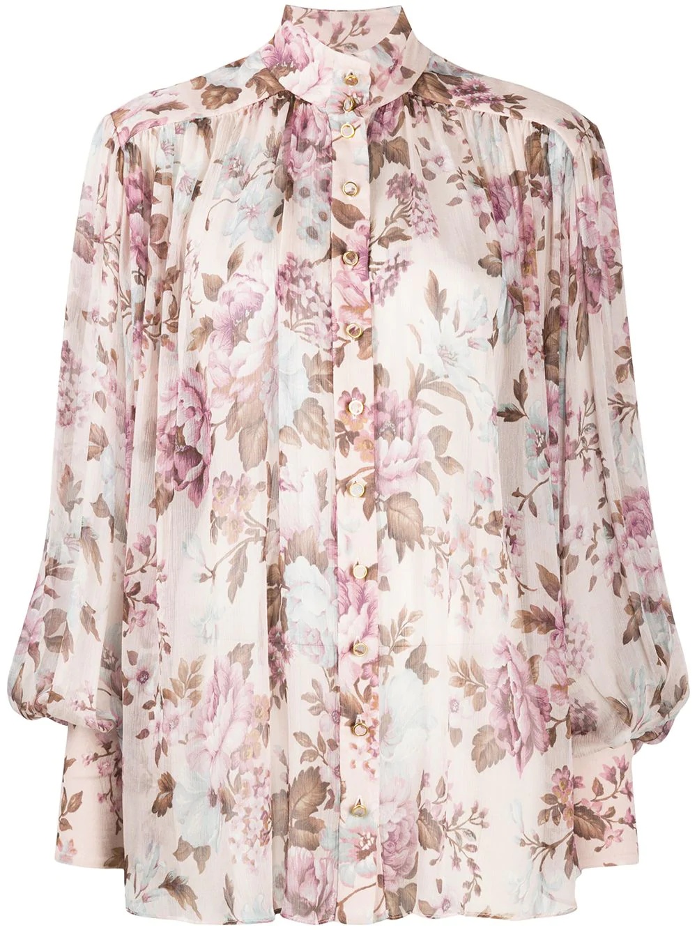 Charm Lantern floral-print blouse - 1