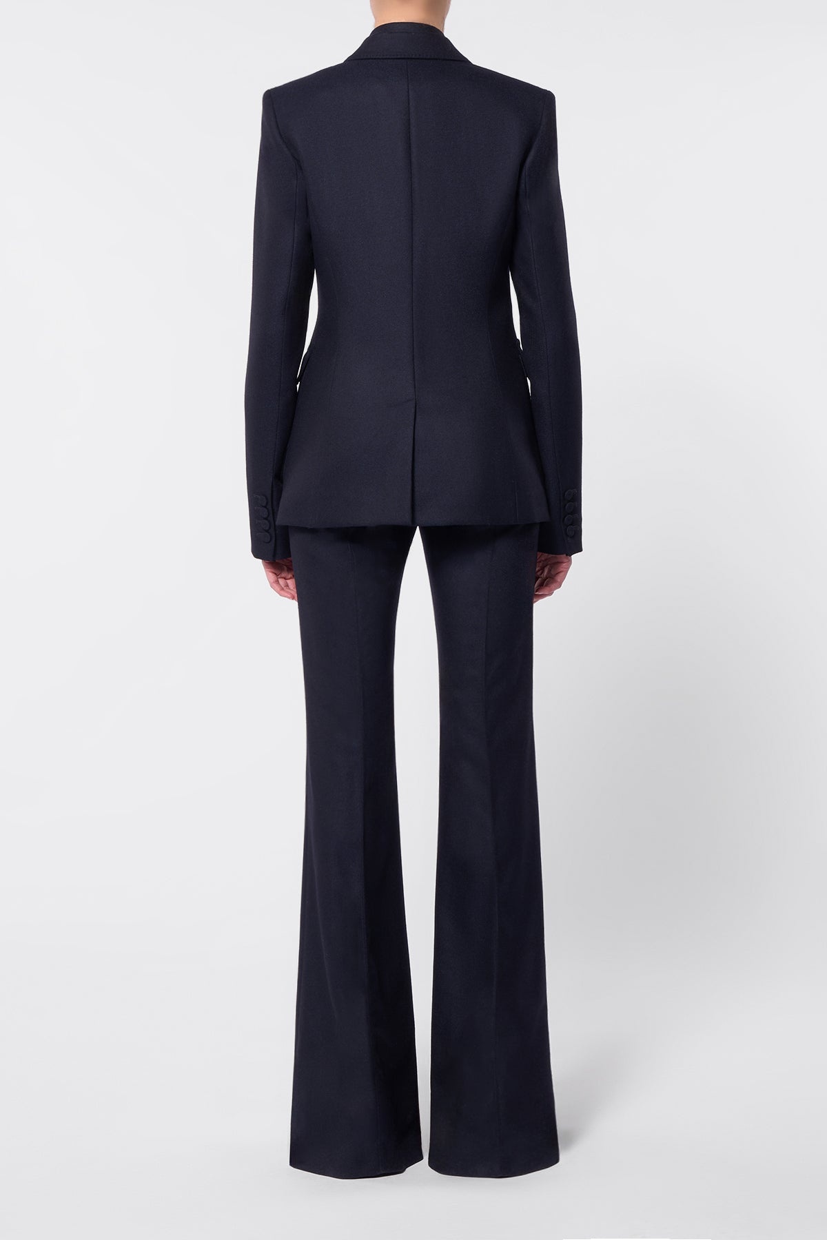 Rhein Pant in Dark Navy Virgin Wool Cashmere Flannel - 4