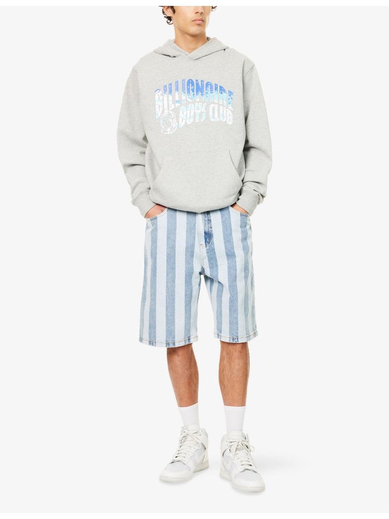 BILLIONAIRE BOYS CLUB Striped Embroidered Denim Shorts outlook