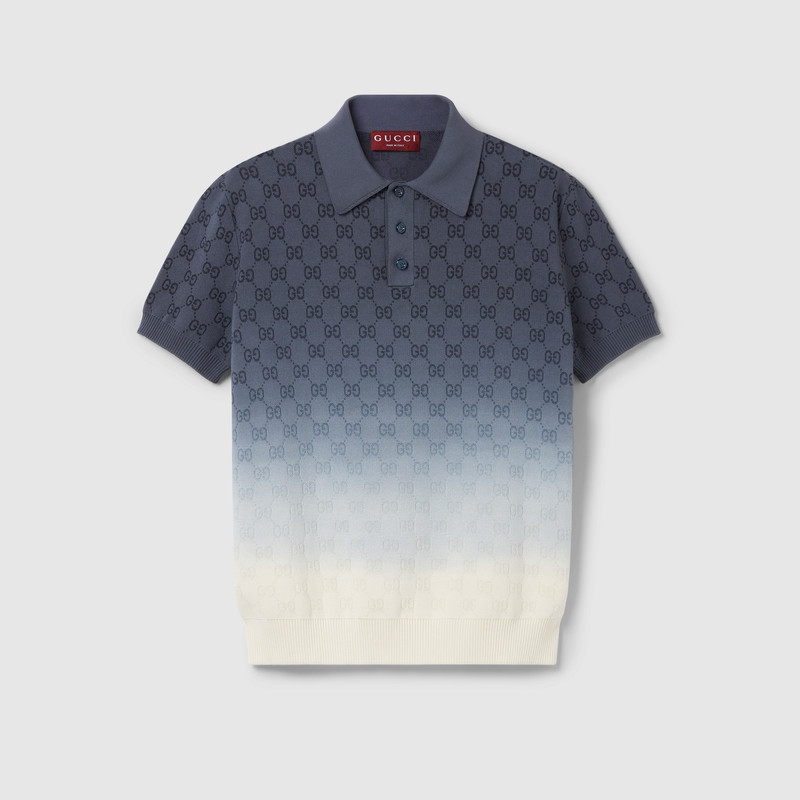 GG cotton knit jacquard polo shirt 1