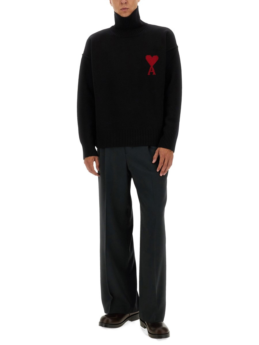 WOOL TURTLENECK SWEATER WITH LOGO - 2