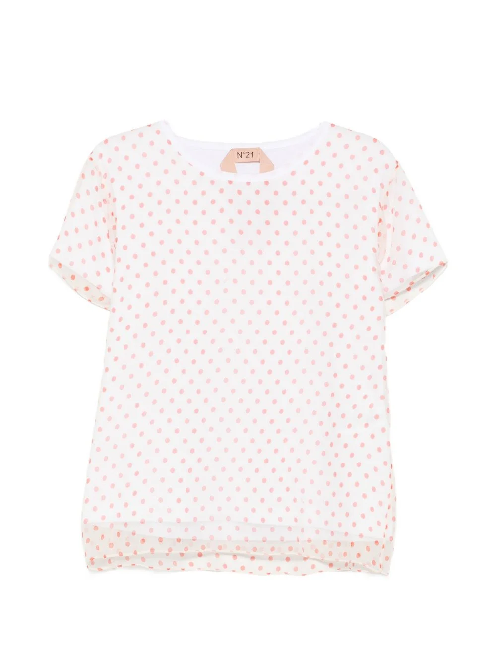polka-dot sheer T-shirt - 1
