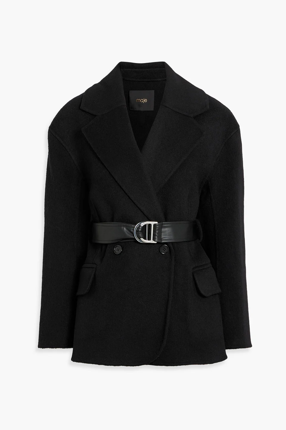 Belted wool-blend felt coat - 1