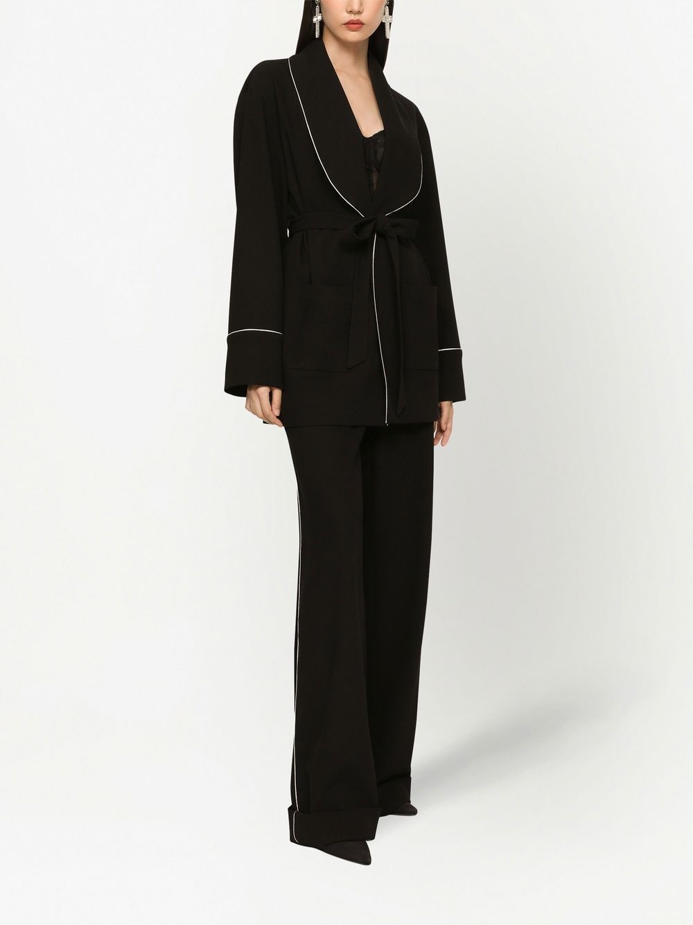 KIM DOLCE&GABBANA elasticated waist virgin-wool trousers - 3