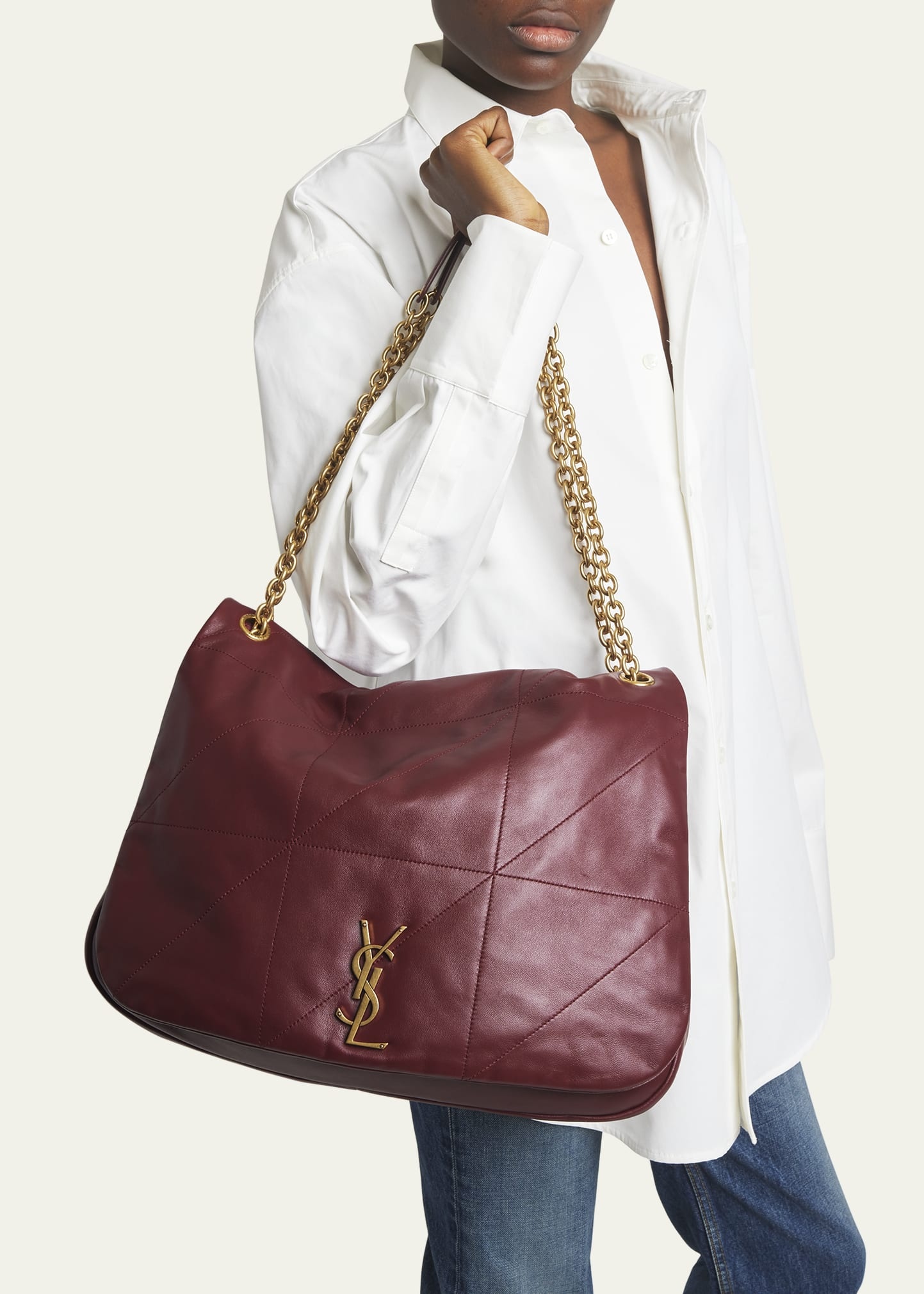 Jamie 4.3 Maxi YSL Shoulder Bag in Smooth Leather - 2