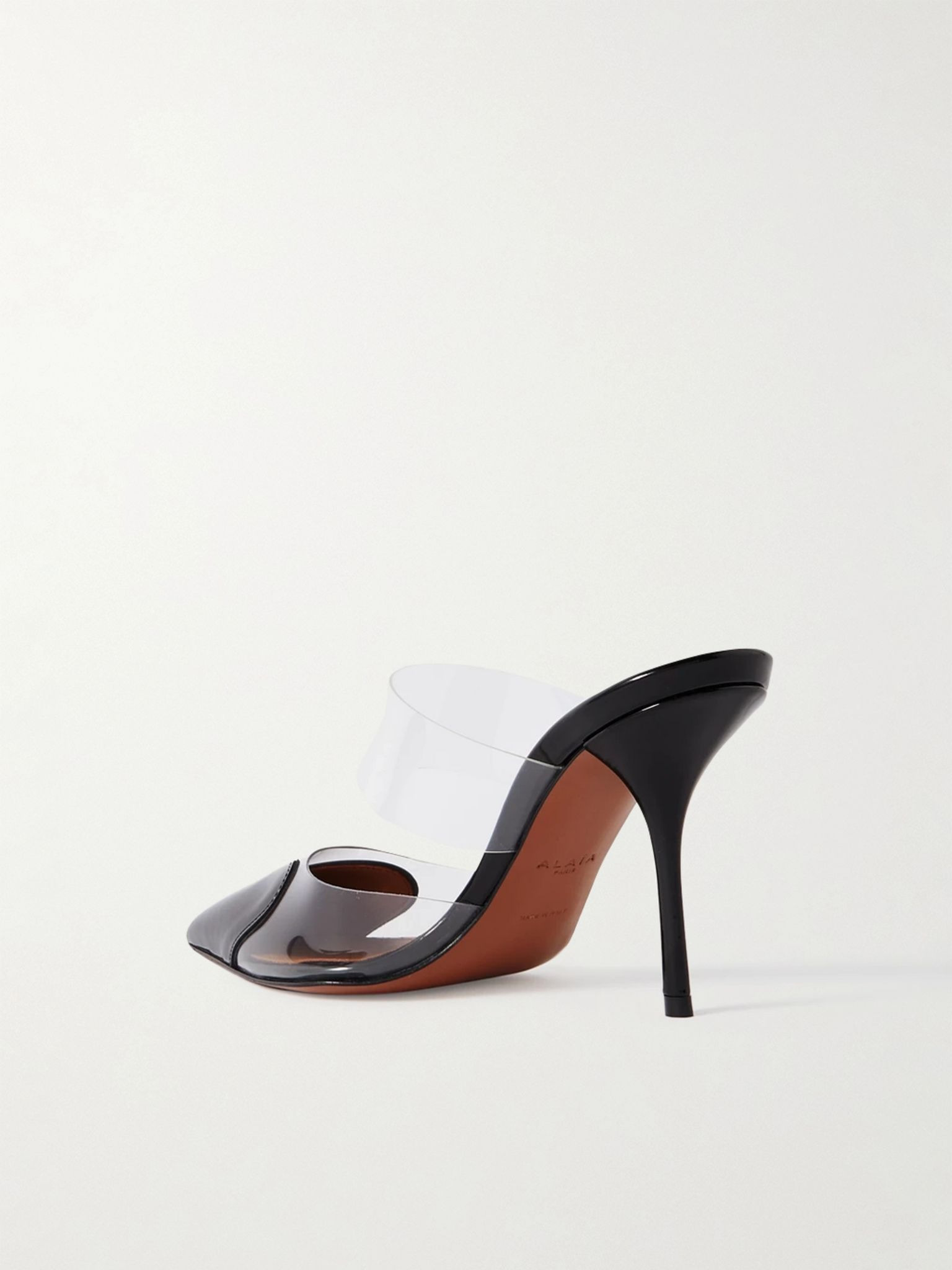 Le Cœur 90 PU and patent-leather mules Black - 3