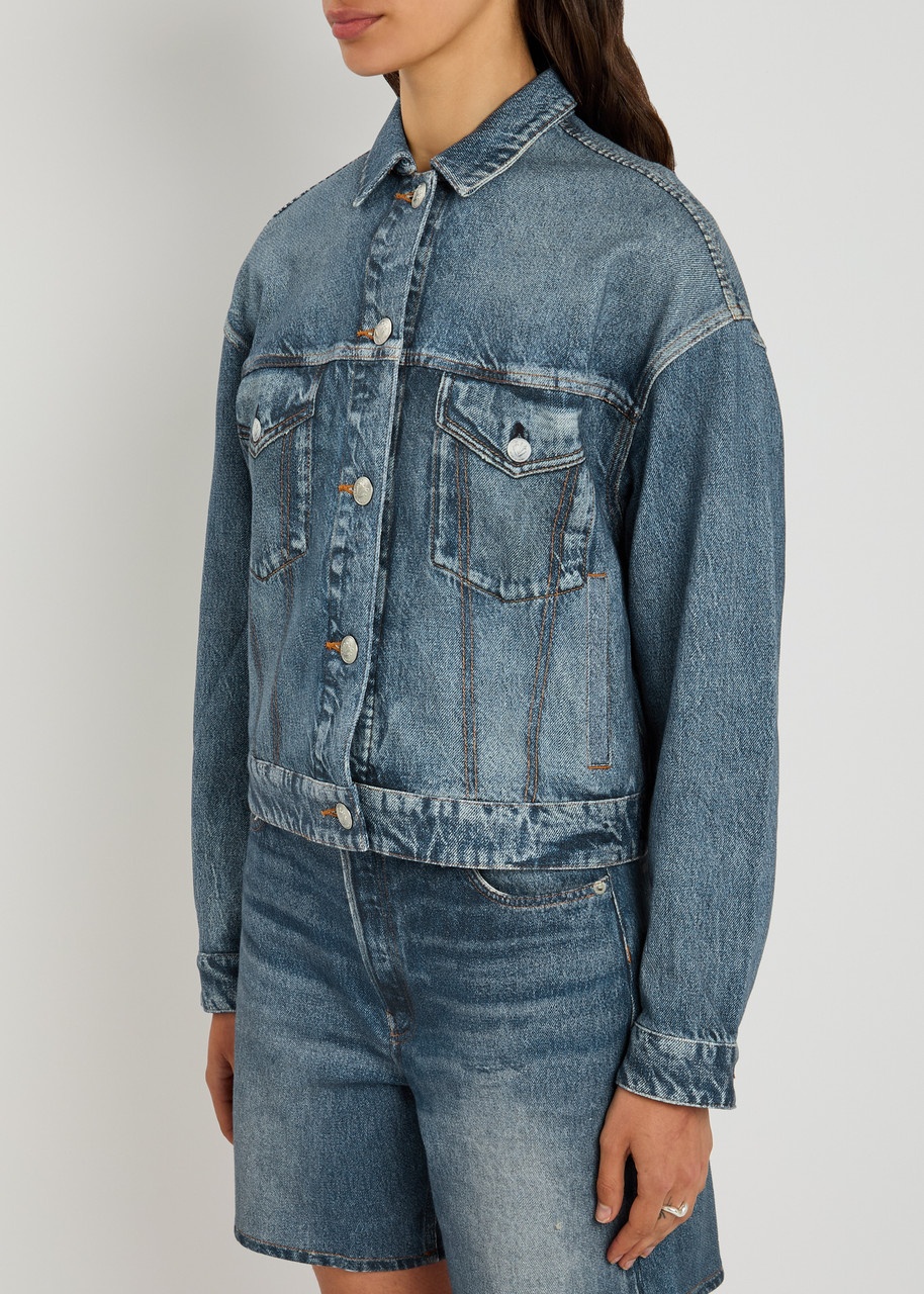 Rag & Bone Miramar Trucker Denim-print Terry Jacket - 2