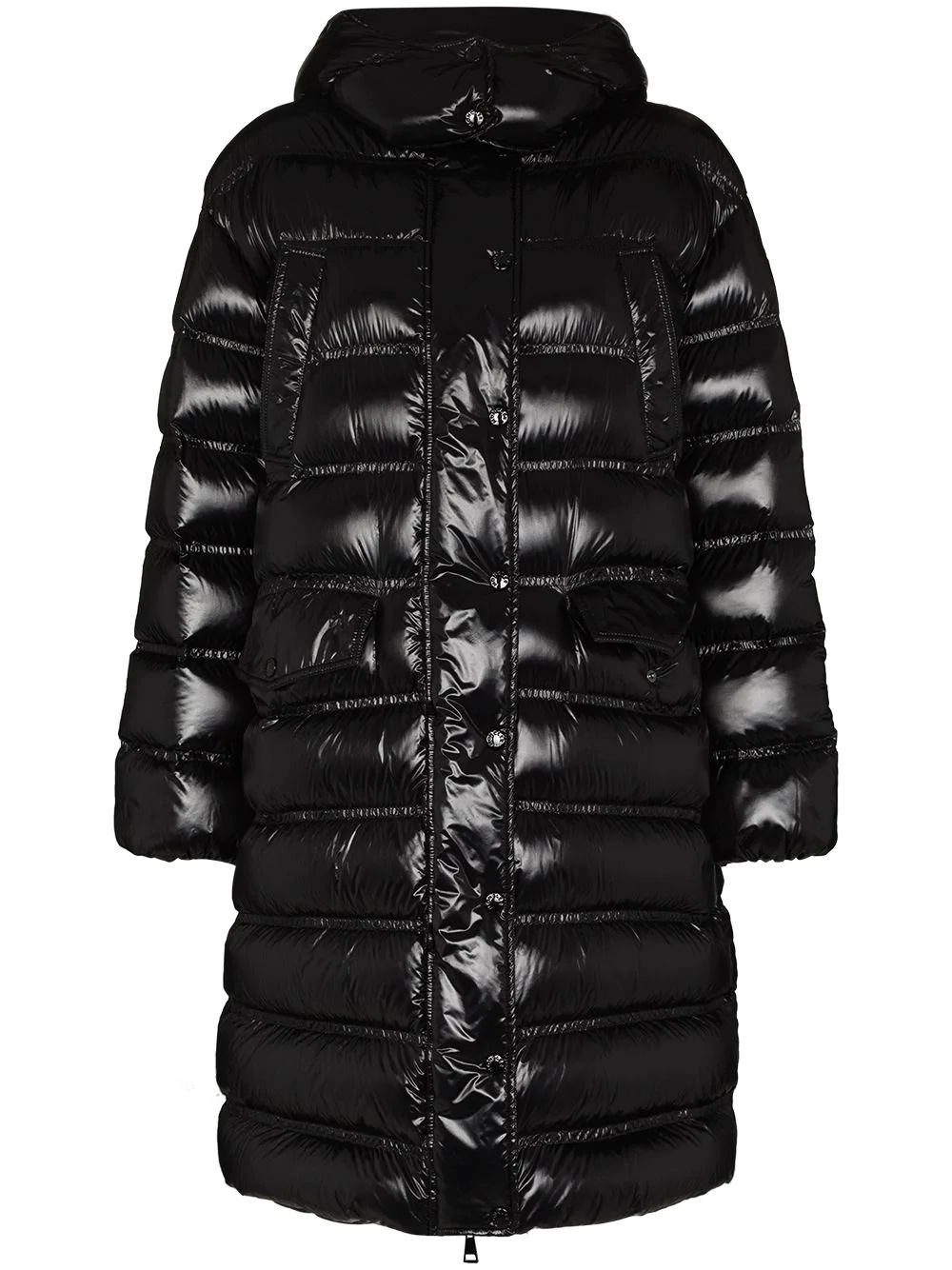 high-shine hooded padded coat - 1