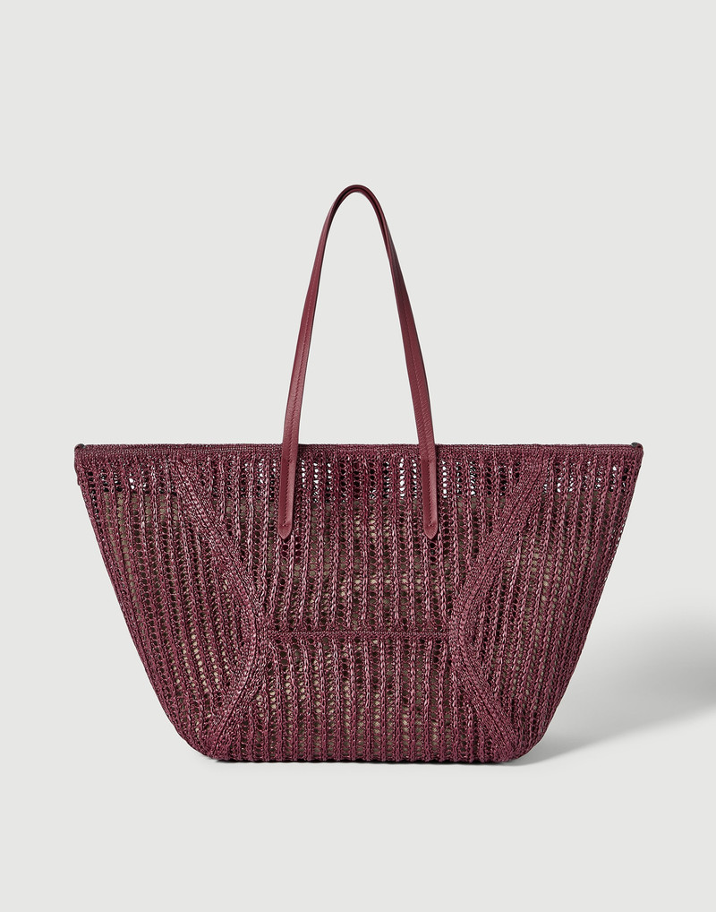 BC Duo bag in techno raffia knit with monili 1